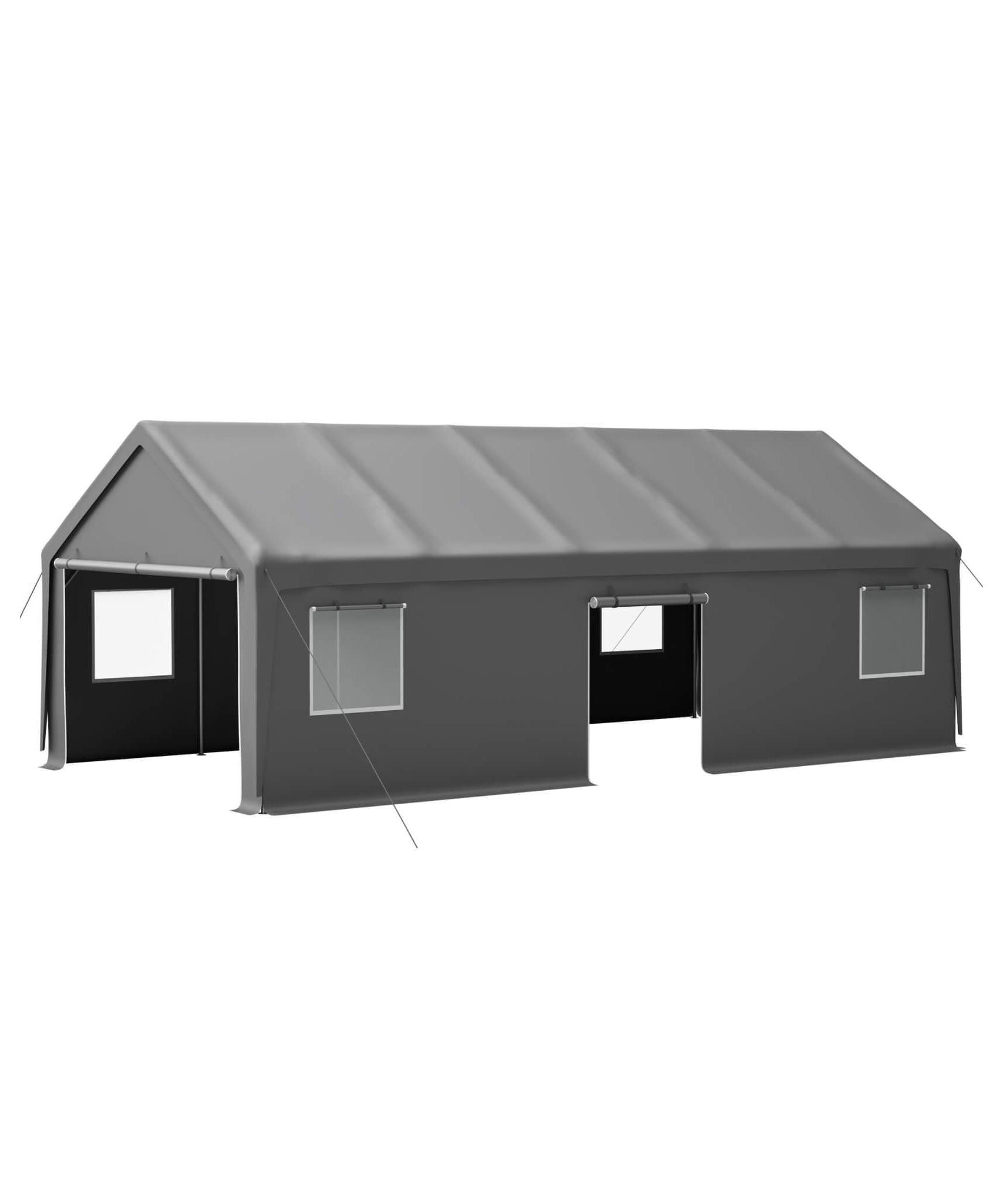 [13X26FT] Alora Heavy-Duty Carport Canopy With Roll-Up Doors And Windows (SAK14975)