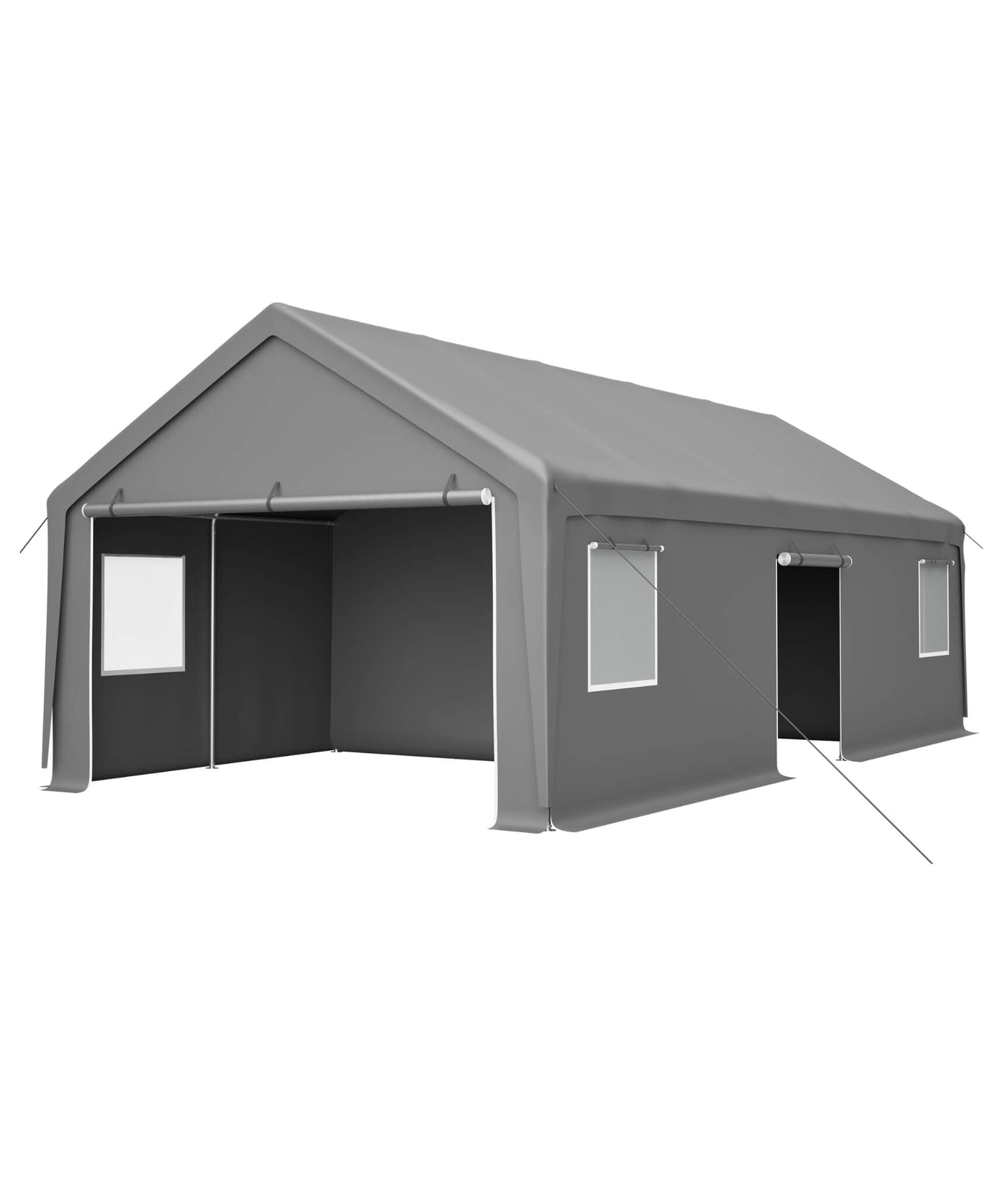 [13X26FT] Alora Heavy-Duty Carport Canopy With Roll-Up Doors And Windows (SAK14975)