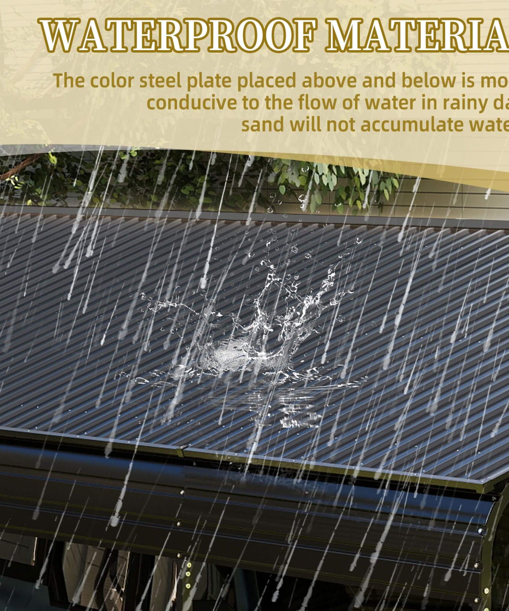 [13X26FT] Alora Heavy-Duty Weather-Resistant Outdoor Carport With Protective Film (SAK82451)