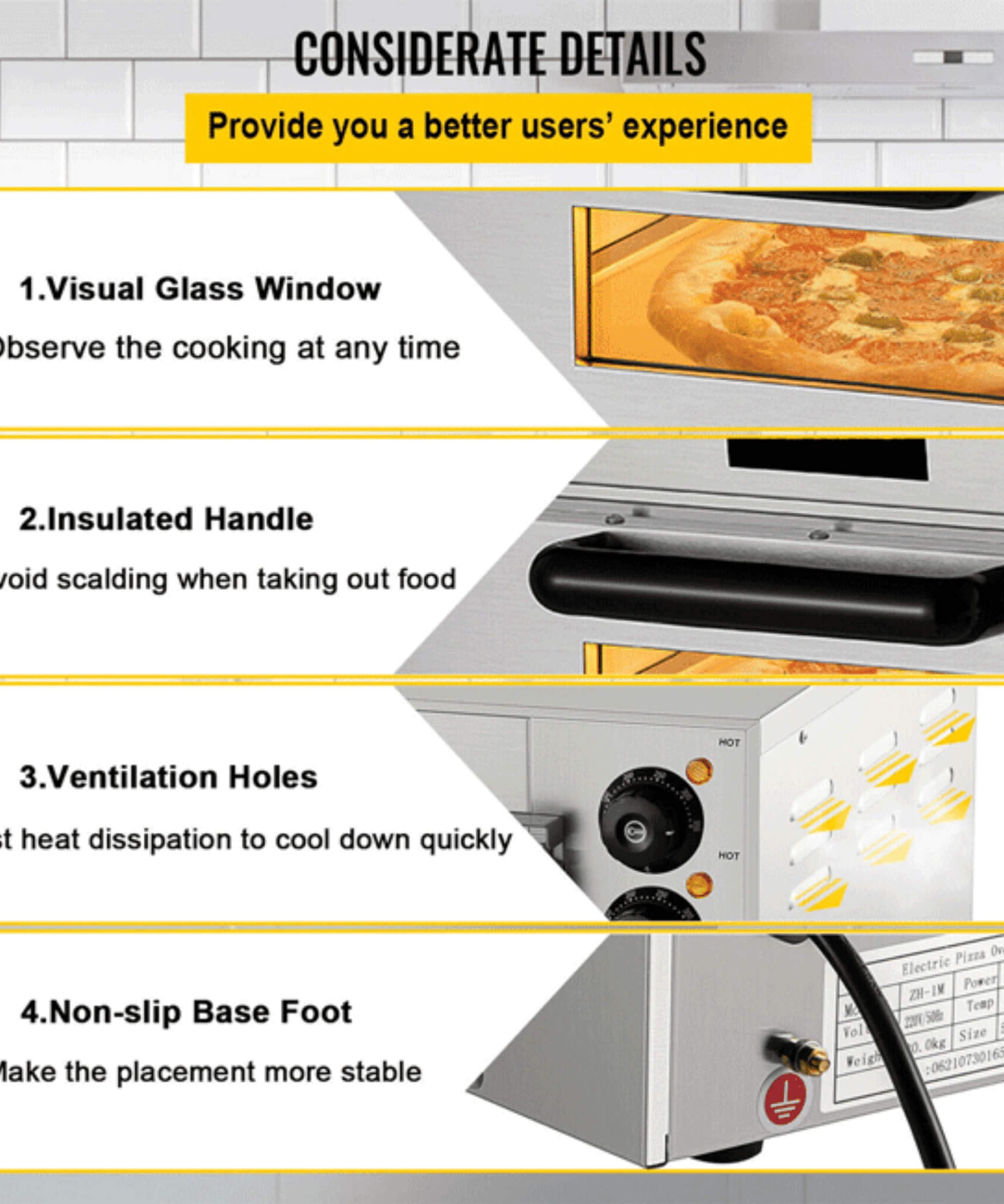 14-Inch Electric Single Deck Countertop Commercial Pizza Oven (SAK92582)