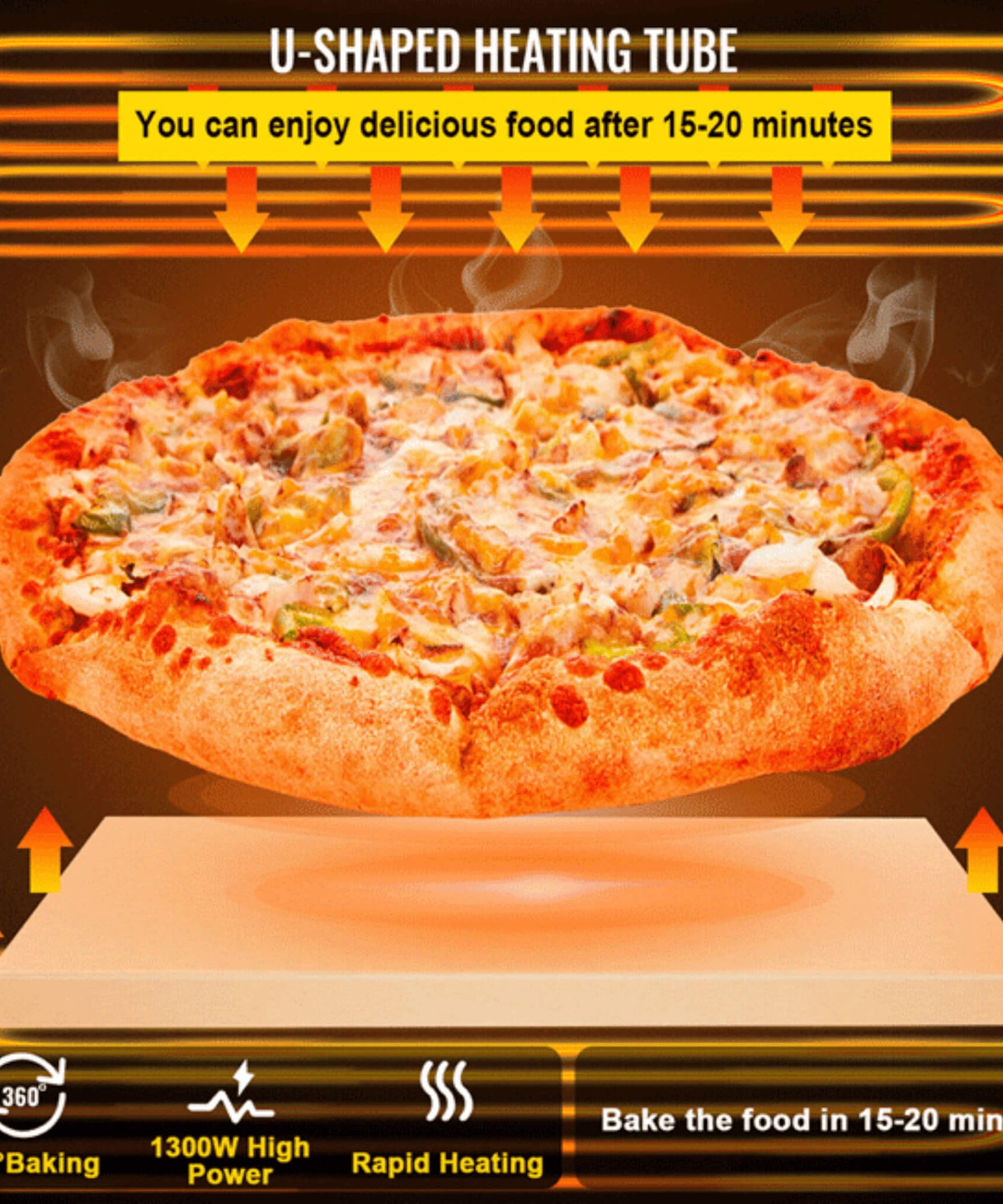14-Inch Electric Single Deck Countertop Commercial Pizza Oven (SAK92582)