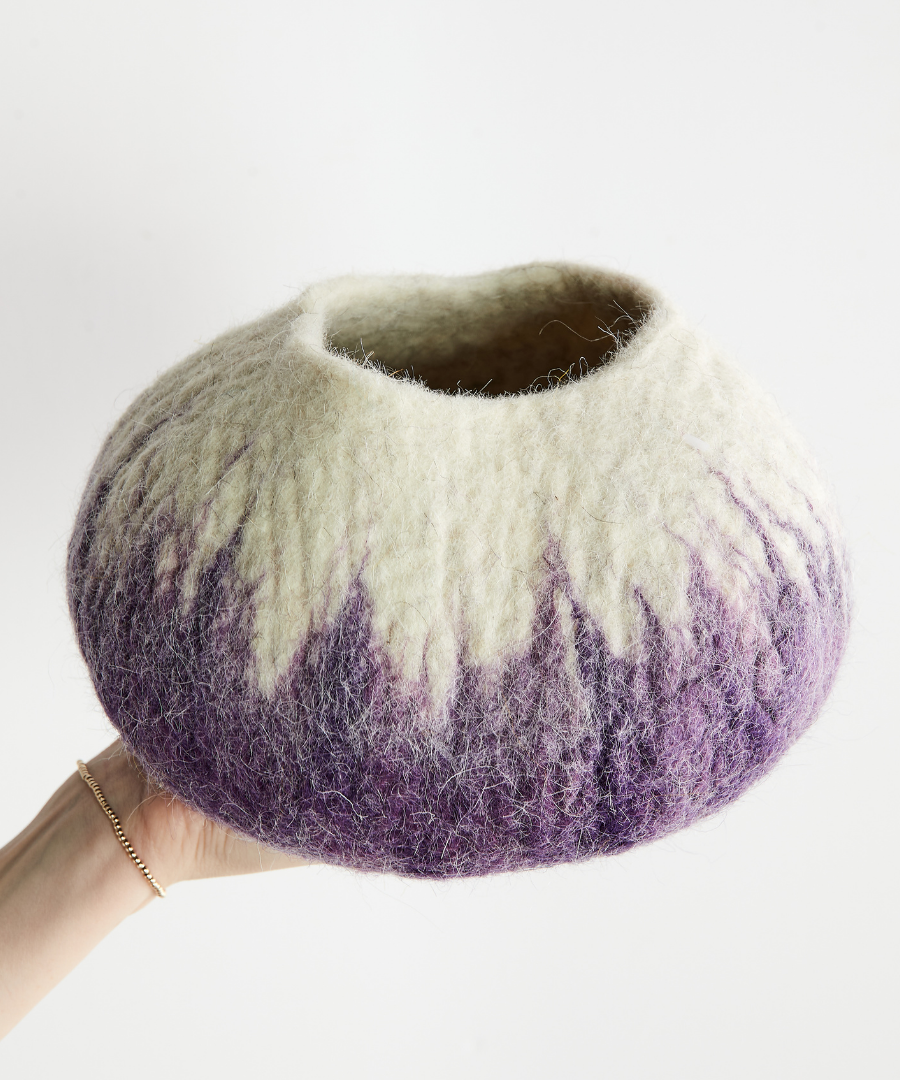 Violet Purple Decorative Wool Ukhamba Bowl