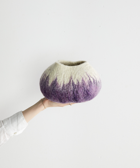Violet Purple Decorative Wool Ukhamba Bowl