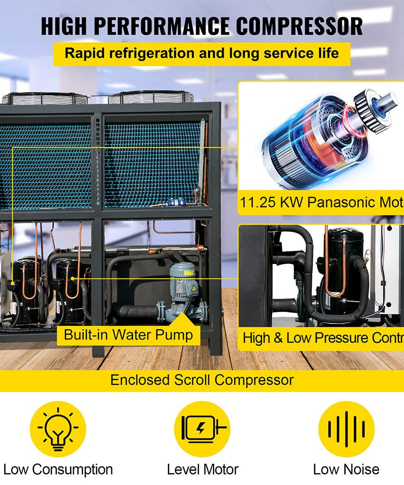 Smart Air-Cooled SS Industrial Water Chiller With LCD Display (SAK26458)