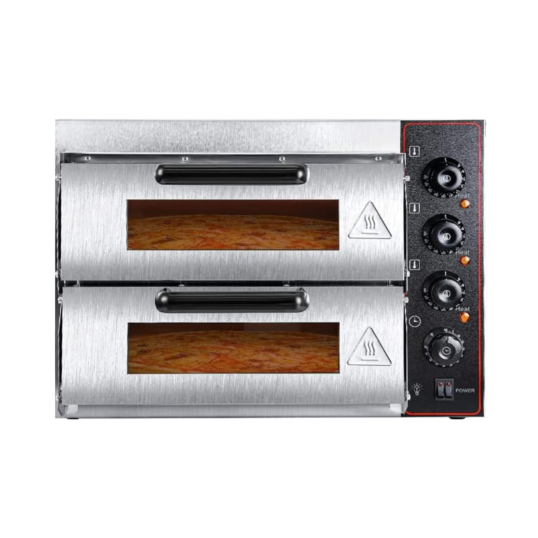 16-Inch Commercial Stainless Steel Double Deck 3000W 110V Electric Pizza Oven (SAK85429)