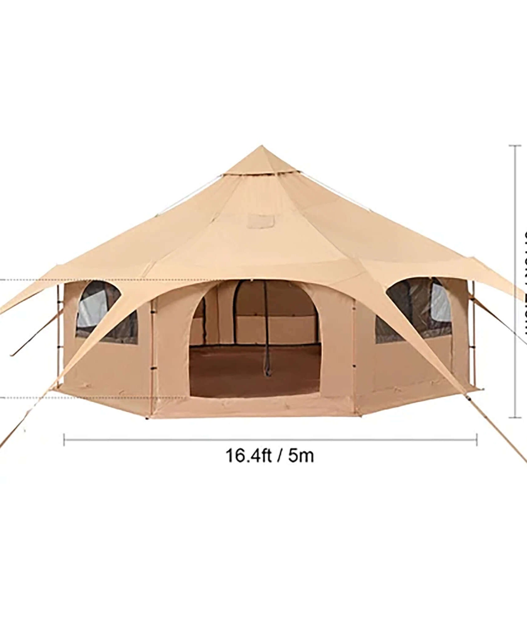 16FT Large Premium 4-Season 8-Person Bell Yurt Tent With Stove Jack (SAK75947)