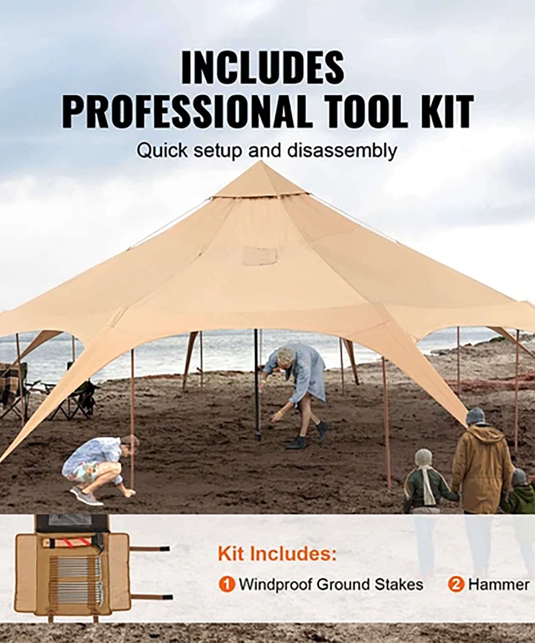 16FT Large Premium 4-Season 8-Person Bell Yurt Tent With Stove Jack (SAK75947)