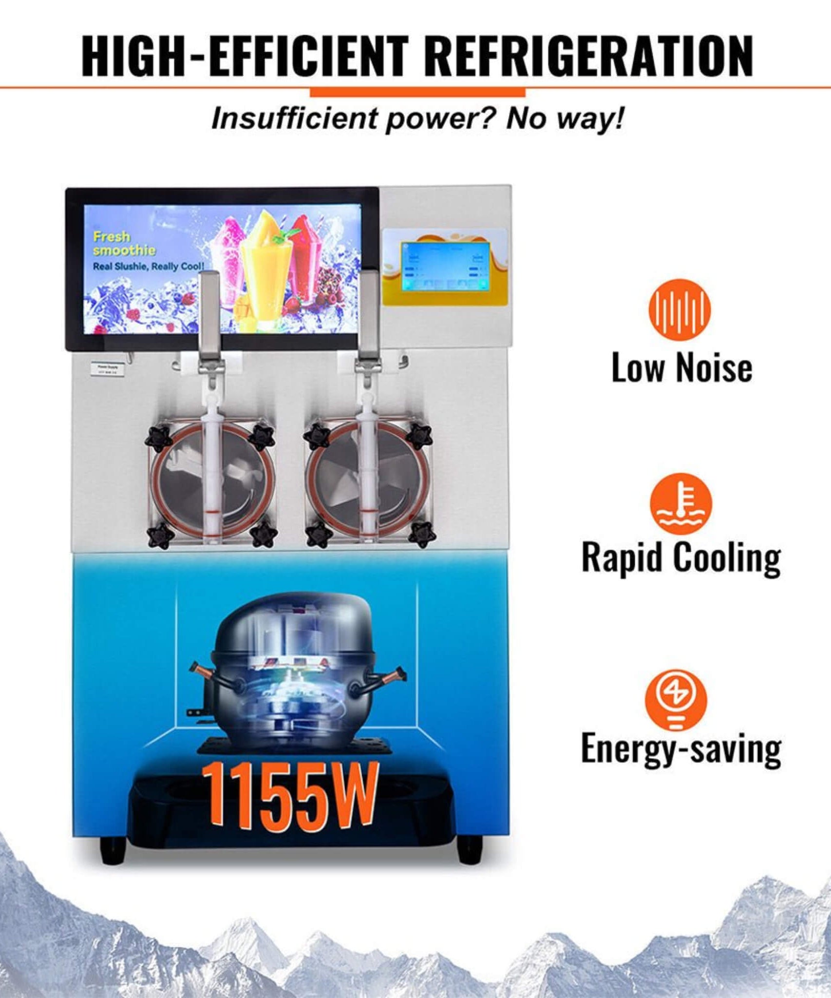 Commercial 16L 1155W Double Frozen Margarita Ice Slushie Drink Maker Machine (SAK95281)