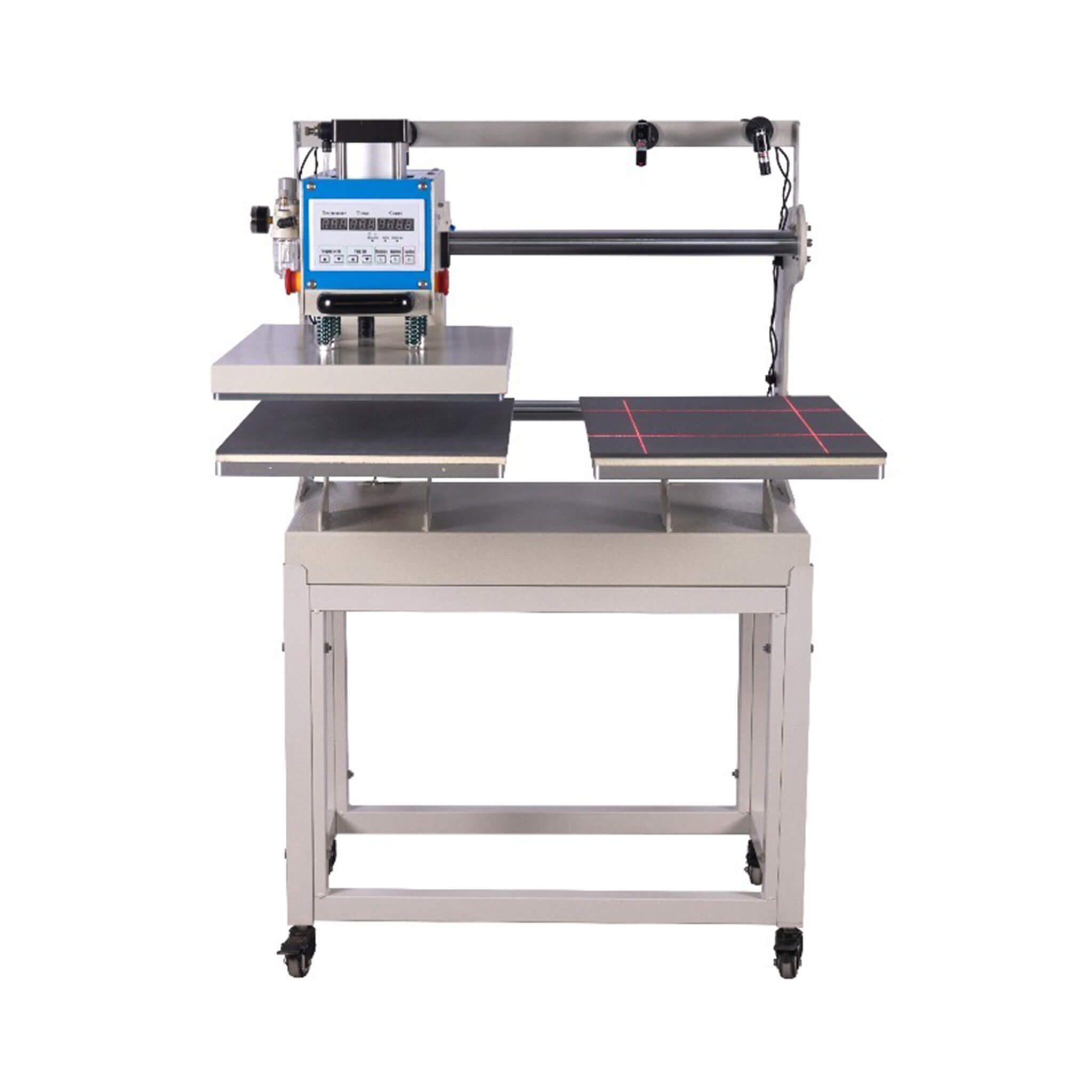 [16X24-Inch] Pneumatic Sliding Dual-Platen Hot Press Machine With Infrared Positioning And Air Compressor (SAK46729)