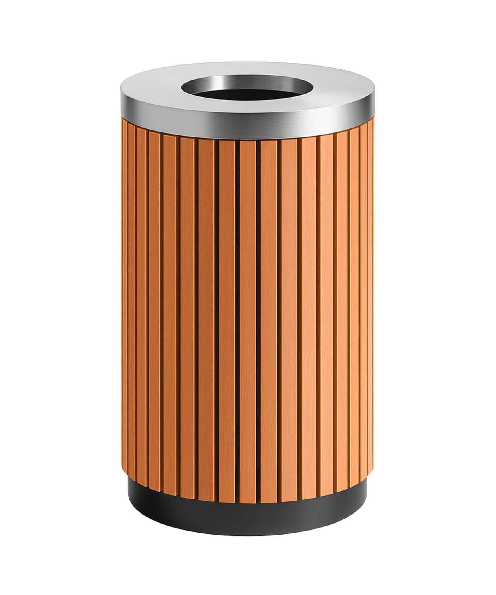 17-Gallon Commercial Round Outdoor Trash Can With Open Lid (SAK18520)