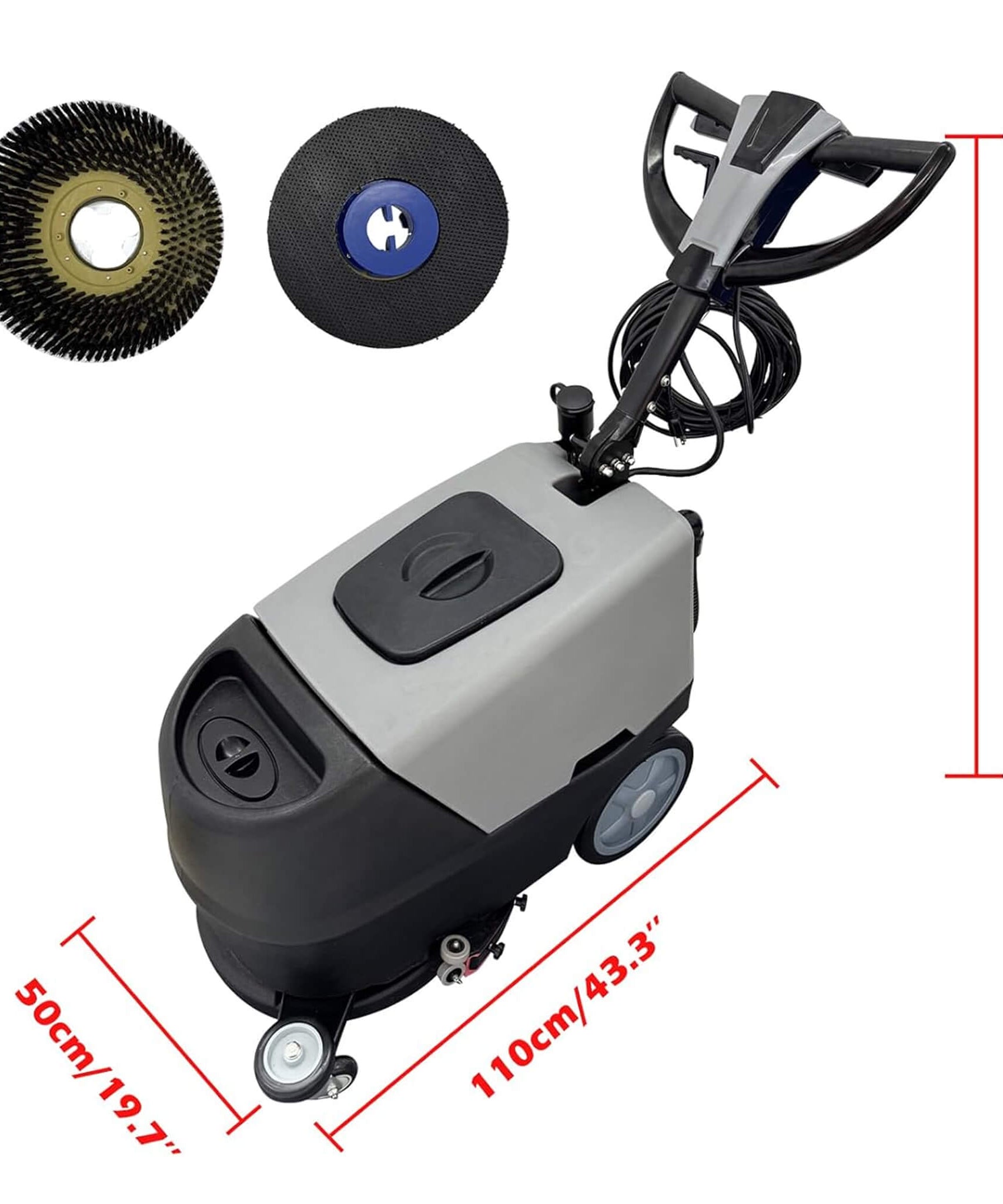 17-Inch 110V Heavy-Duty Commercial Walk-Behind Dual Tank Floor Scrubber (SAK83472)