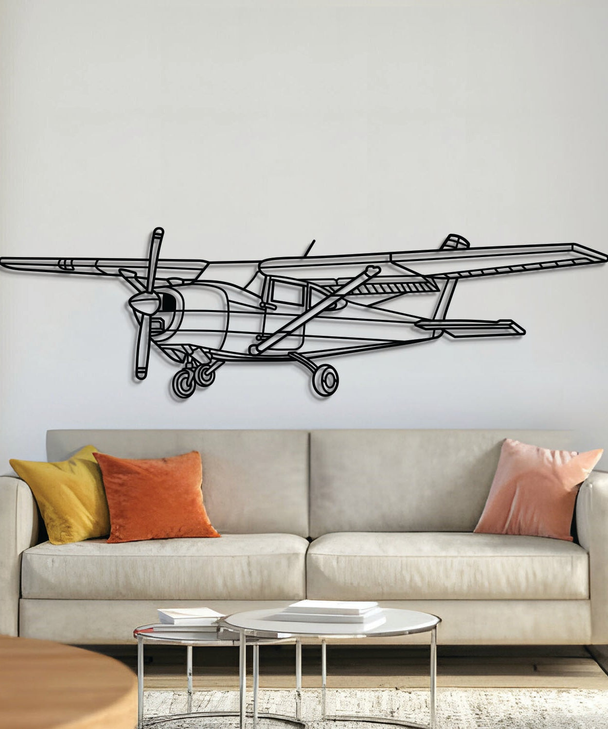 182 Skylane Frontalansicht Flugzeug-Wandkunst aus Metall - NCP0454