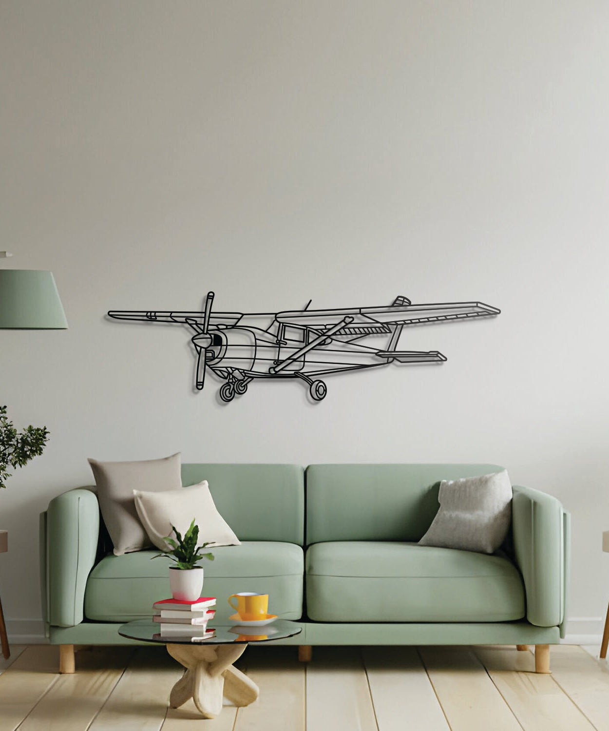 182 Skylane Frontalansicht Flugzeug-Wandkunst aus Metall - NCP0454