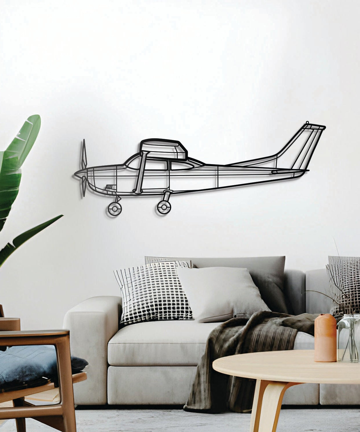 182H Skylane Metallflugzeug Wandkunst - NCP0154