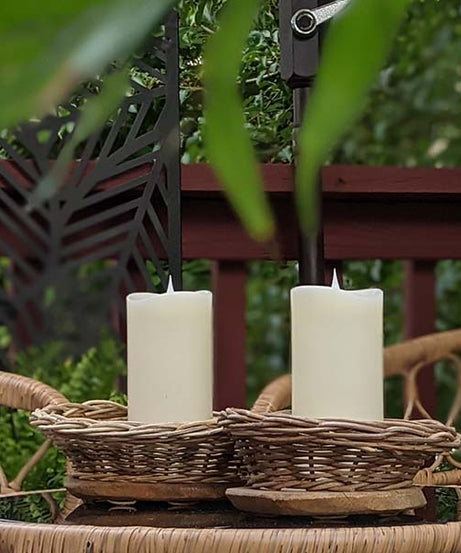 Handgewebte Rattan- & Mangoholzschale mit Naturkante, 2er-Set