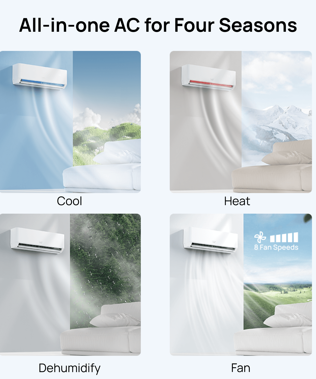 (Open Box) Greenland Single Zone Mini Split AC with Heat Pump (R454B)