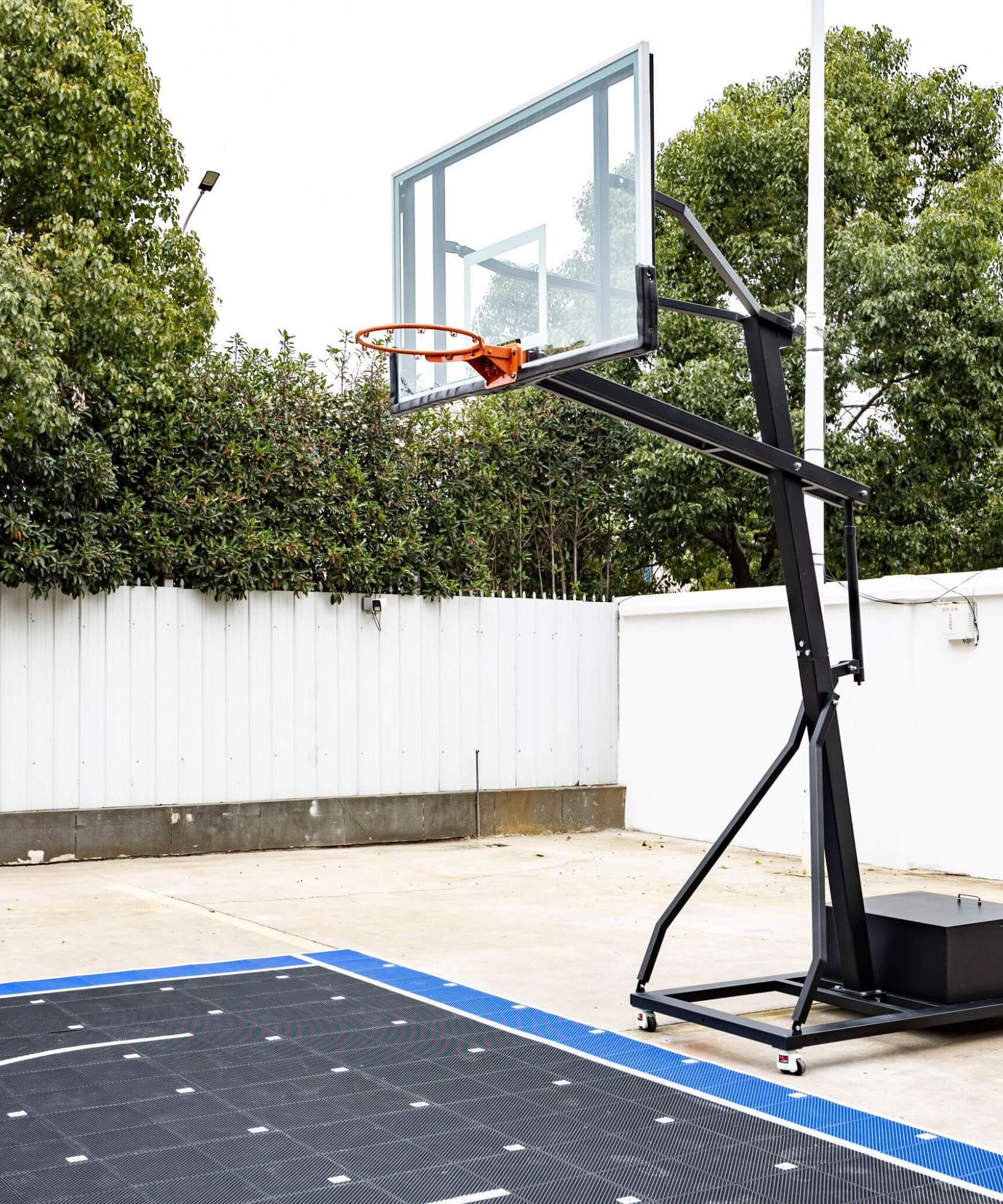 [18X24FT] Heavy-Duty Portable Adjustable Basketball Hoop With Court (SAK72980)