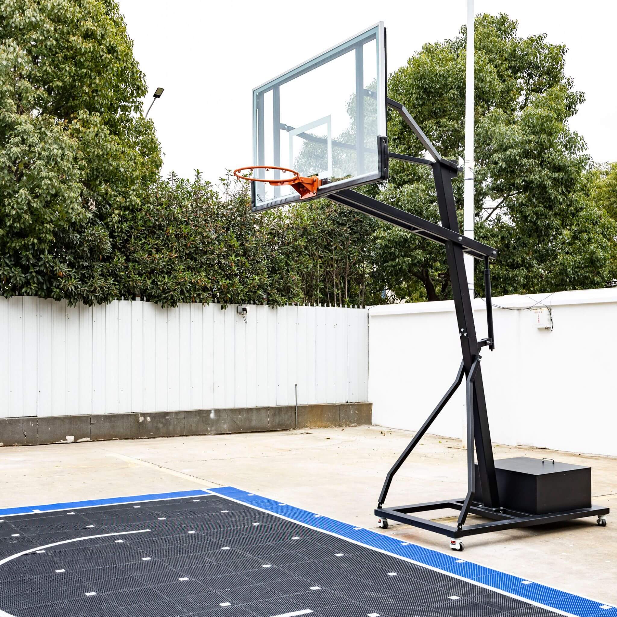 [18X24FT] Heavy-Duty Portable Adjustable Basketball Hoop With Court (SAK72980)