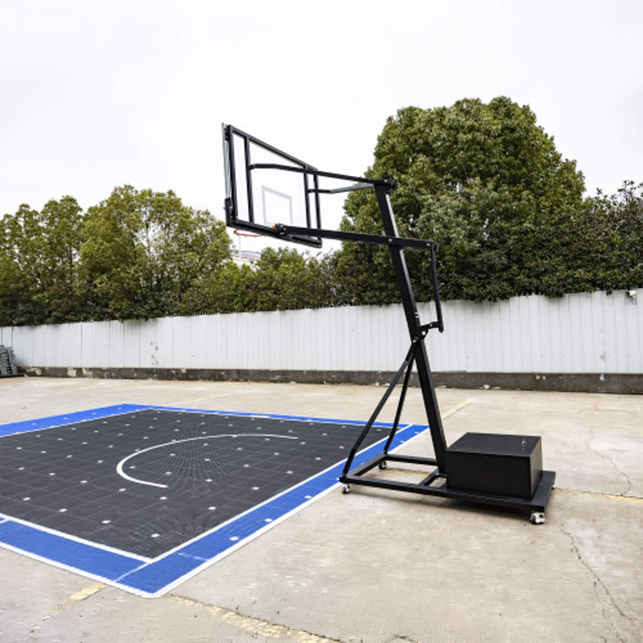[18X24FT] Heavy-Duty Portable Adjustable Basketball Hoop With Court (SAK72980)