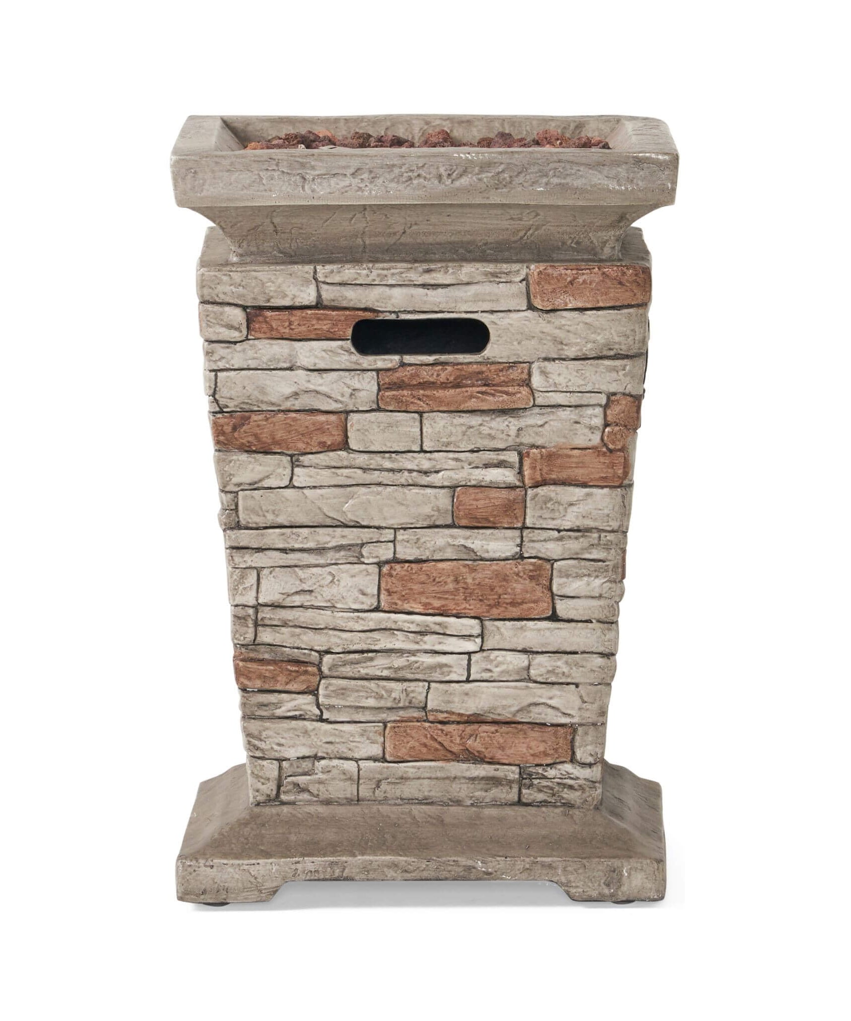 Alora 19-Inch Outdoor 40K BTU Natural Stone Fire Column (SAK36771)