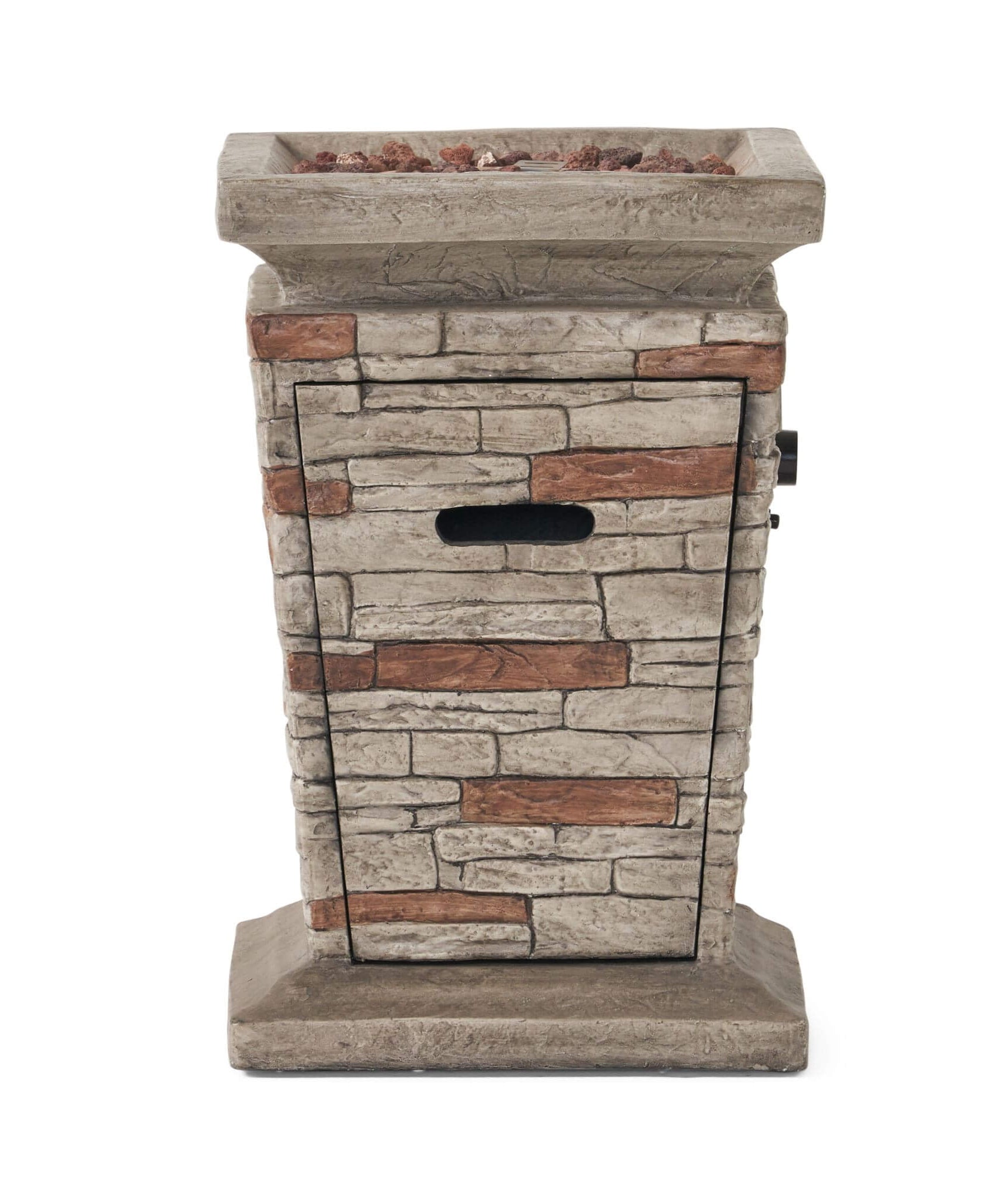Alora 19-Inch Outdoor 40K BTU Natural Stone Fire Column (SAK36771)