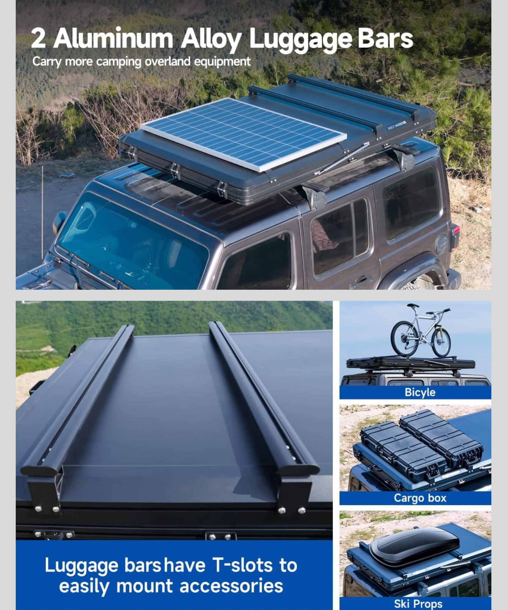 ThermalPeak 2-Person Aluminum Hardshell Pop-Up Rooftop Tent With Solar Panel And Winter Thermal Layer (SAK37481)