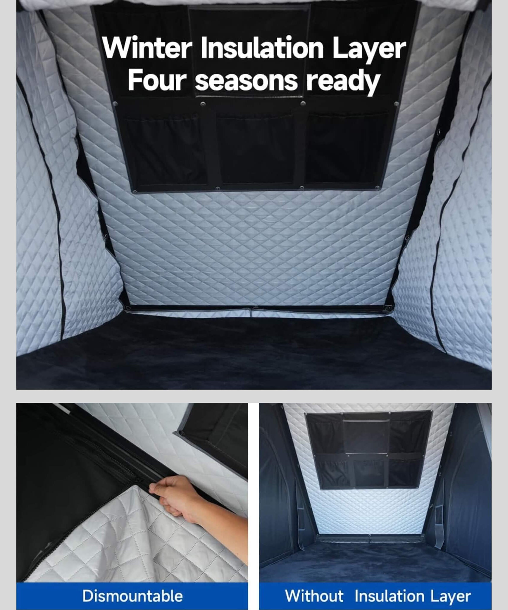 ThermalPeak 2-Person Aluminum Hardshell Pop-Up Rooftop Tent With Solar Panel And Winter Thermal Layer (SAK37481)