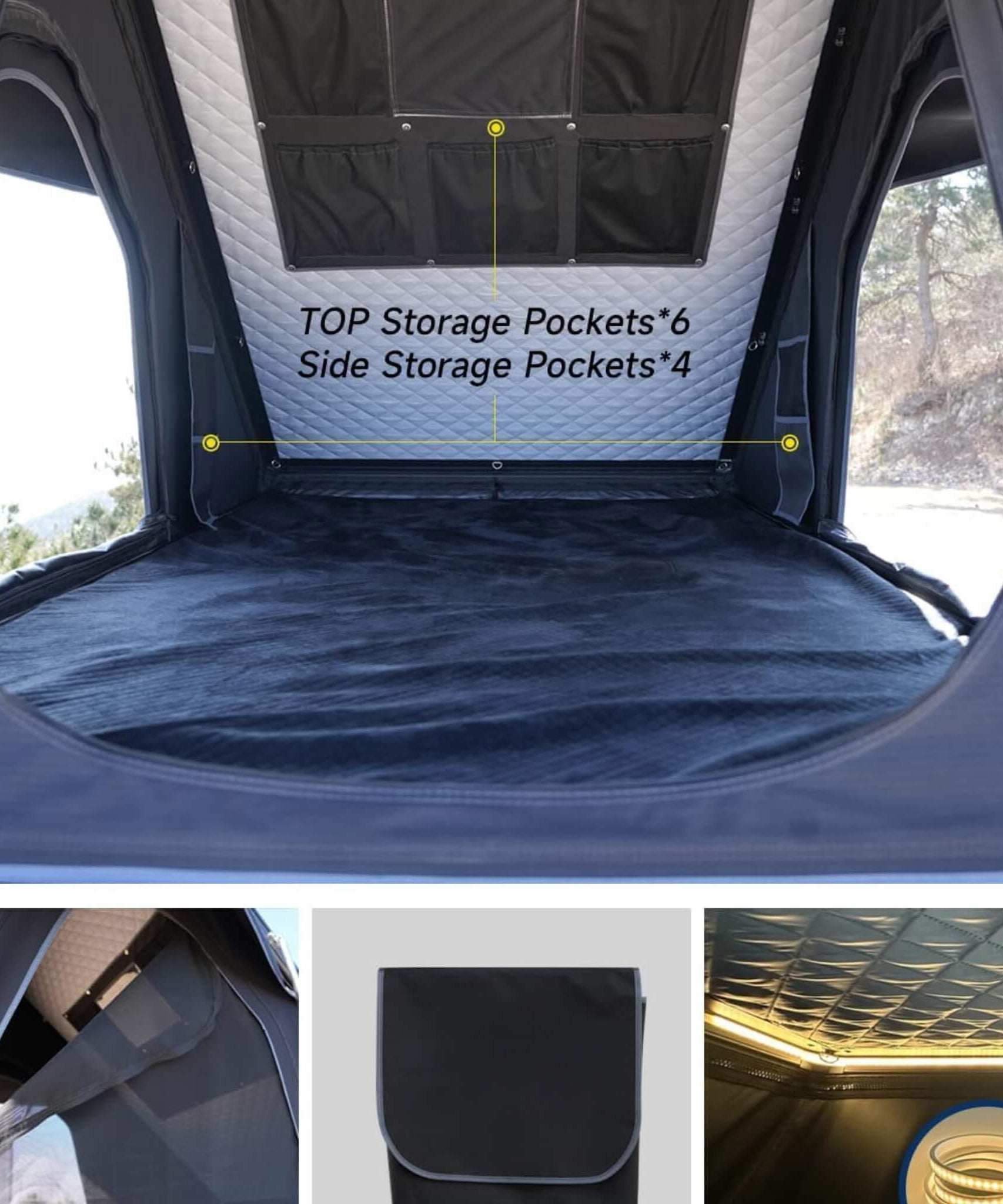 VoltPeak 2-Person Hardshell Pop-Up Rooftop Tent With Solar Panel (SAK26379)
