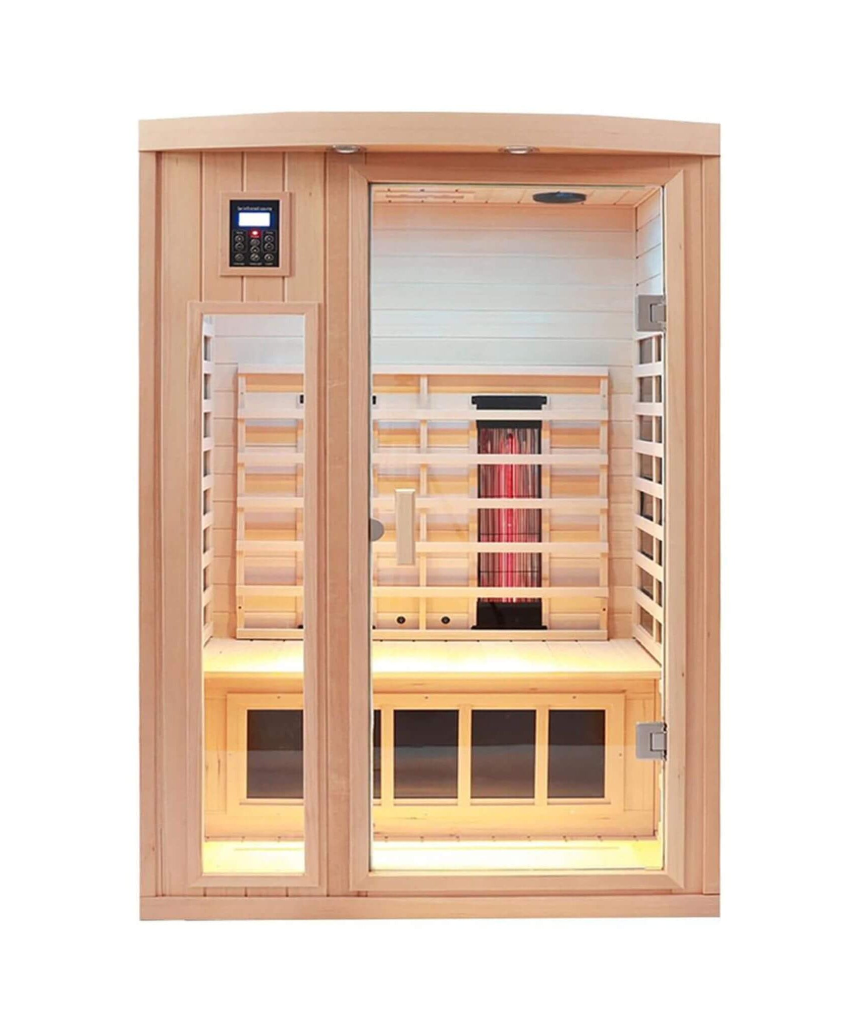 Thermora Orien Premium 2-Person Low EMF FAR-Infrared Heat Wood Home Personal Spa Sauna With Ceramic Heaters, 1760W (SAK25714)