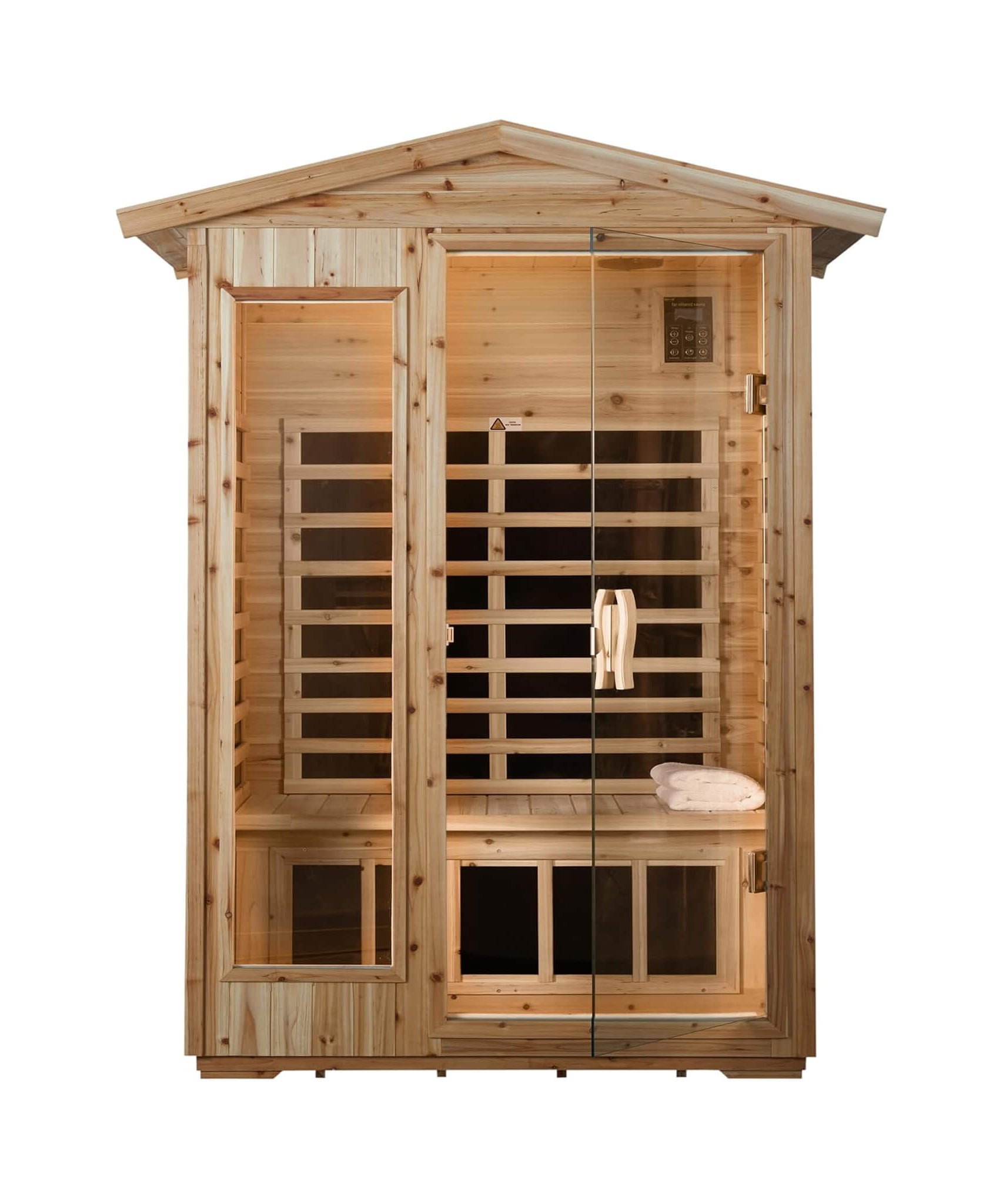 Thermora Vexa Luxury 2-Person Outdoor Low EMF Hemlock Infrared Sauna With Bluetooth And Chromotherapy Light (SAK97318)