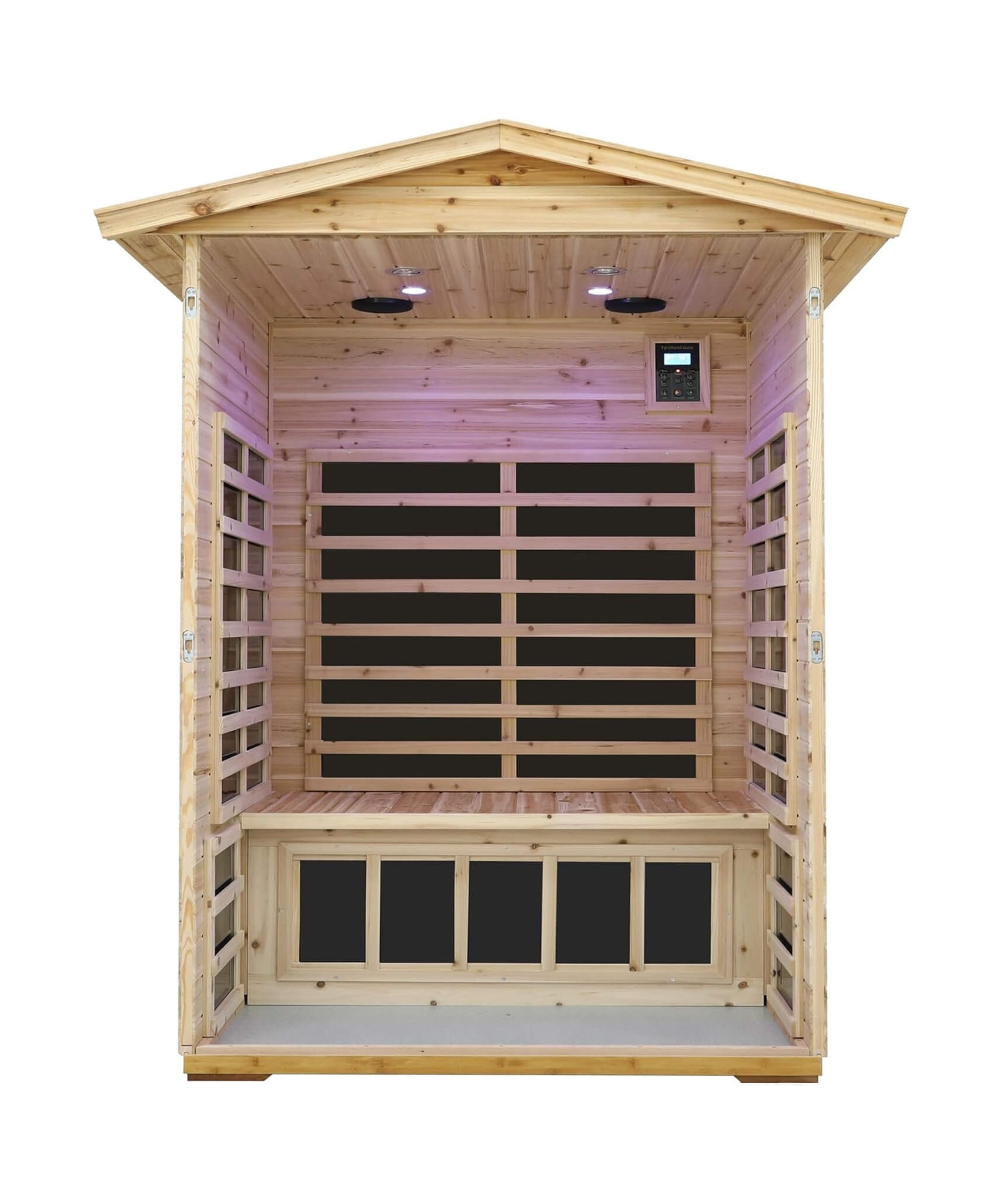 Thermora Vexa Luxury 2-Person Outdoor Low EMF Hemlock Infrared Sauna With Bluetooth And Chromotherapy Light (SAK97318)