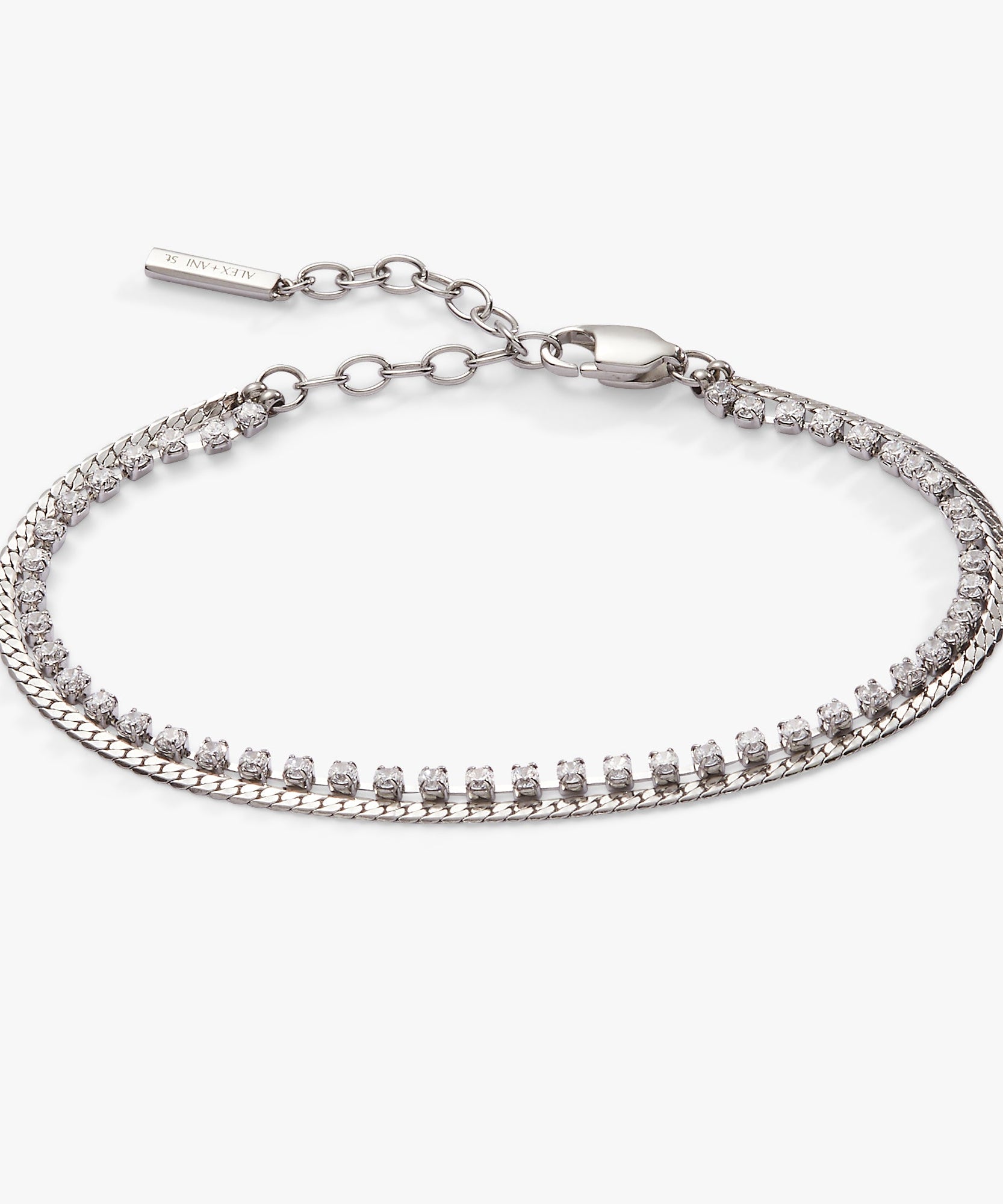 Double Strand Crystal Tennis Chain Bracelet
