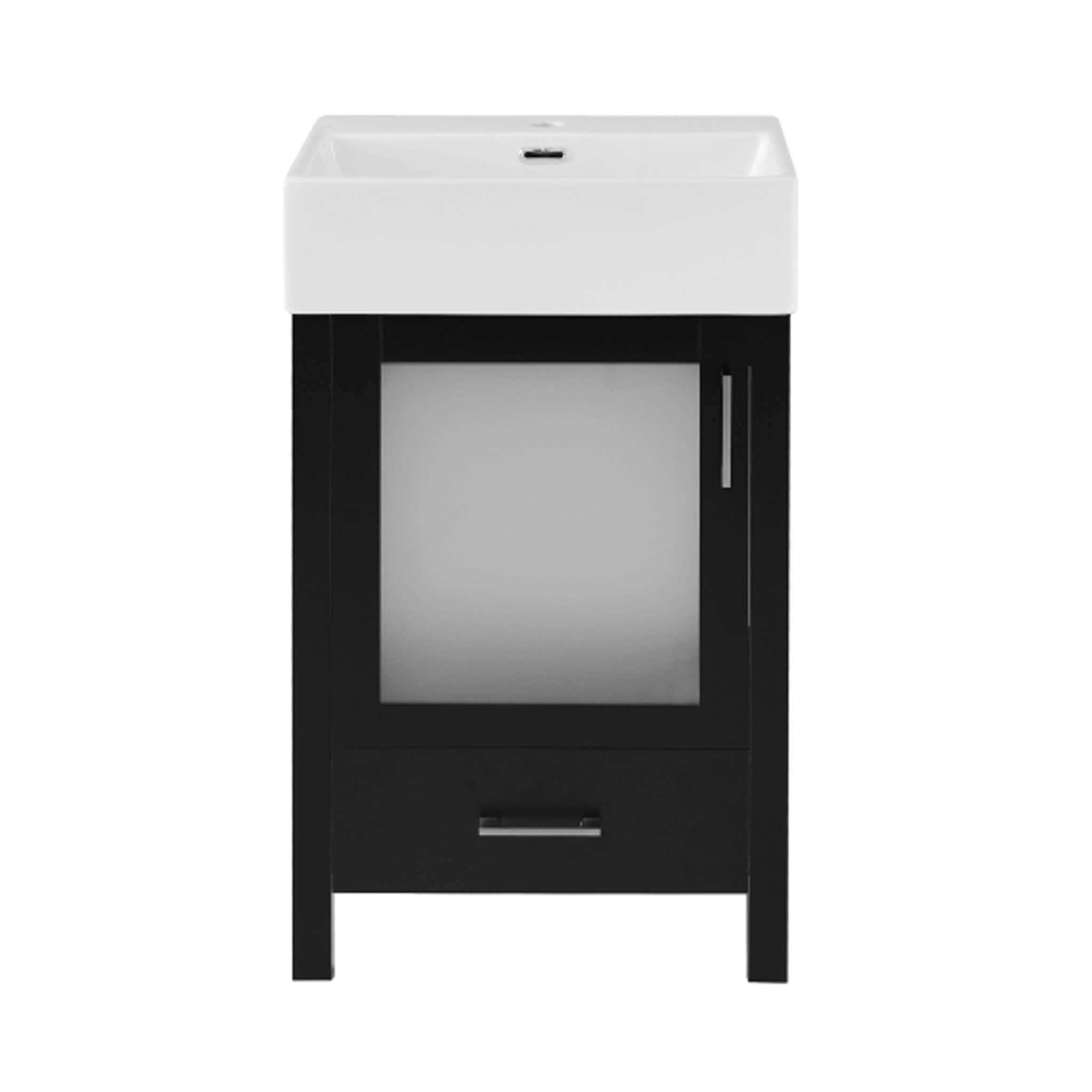 Nuvia 20-Inch Modern Bathroom Vanity With Ceramic Sink And Storage Cabinet (SAK83047)