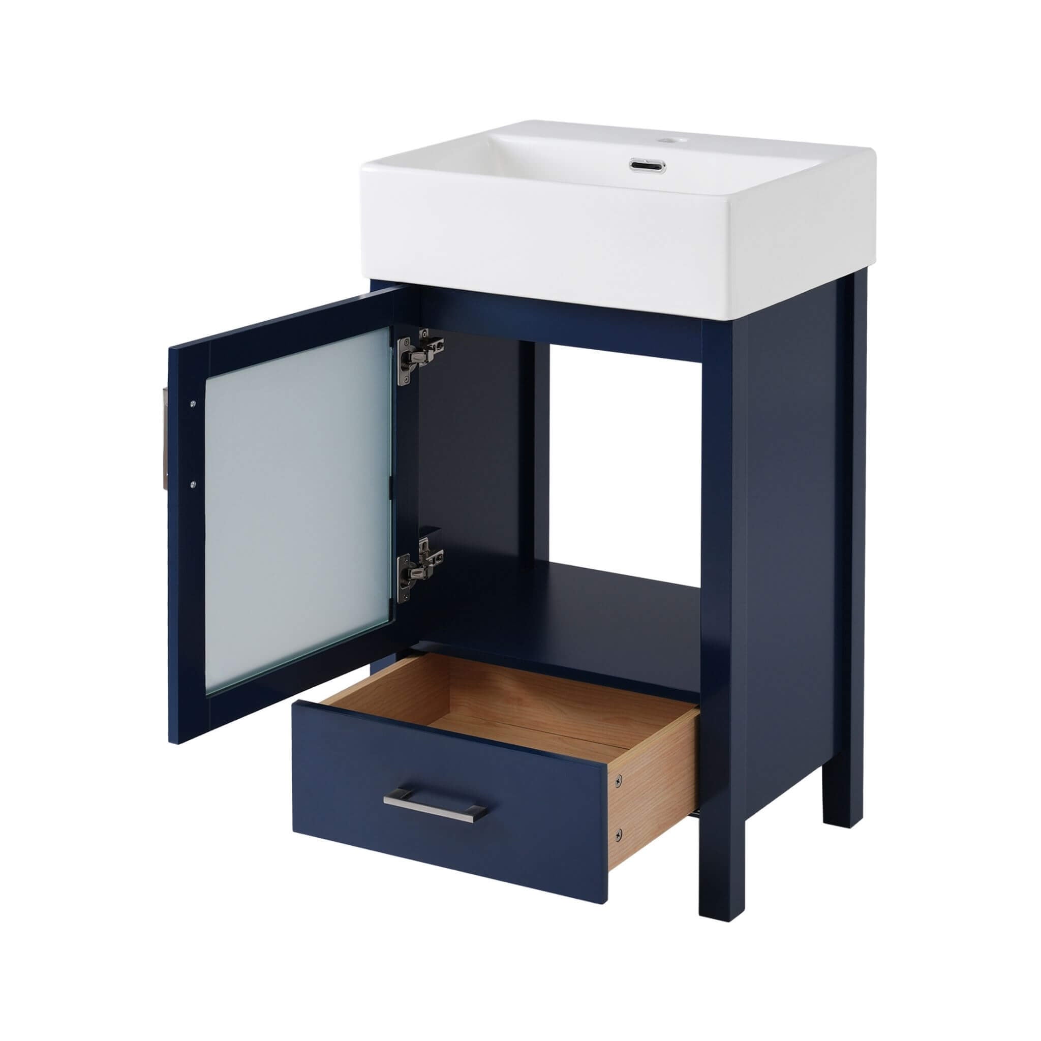Nuvia 20-Inch Modern Bathroom Vanity With Ceramic Sink And Storage Cabinet (SAK83047)
