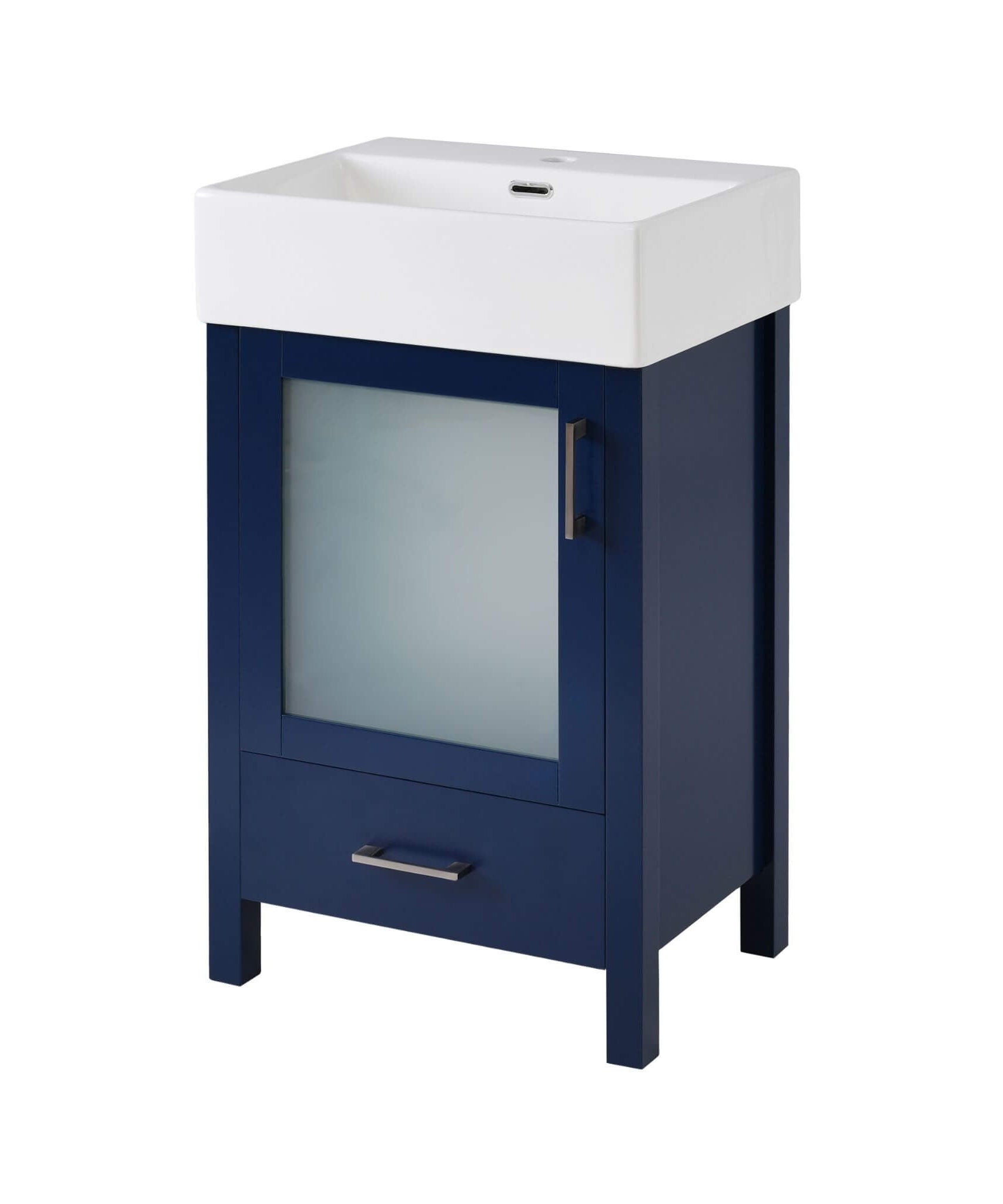 Nuvia 20-Inch Modern Bathroom Vanity With Ceramic Sink And Storage Cabinet (SAK83047)