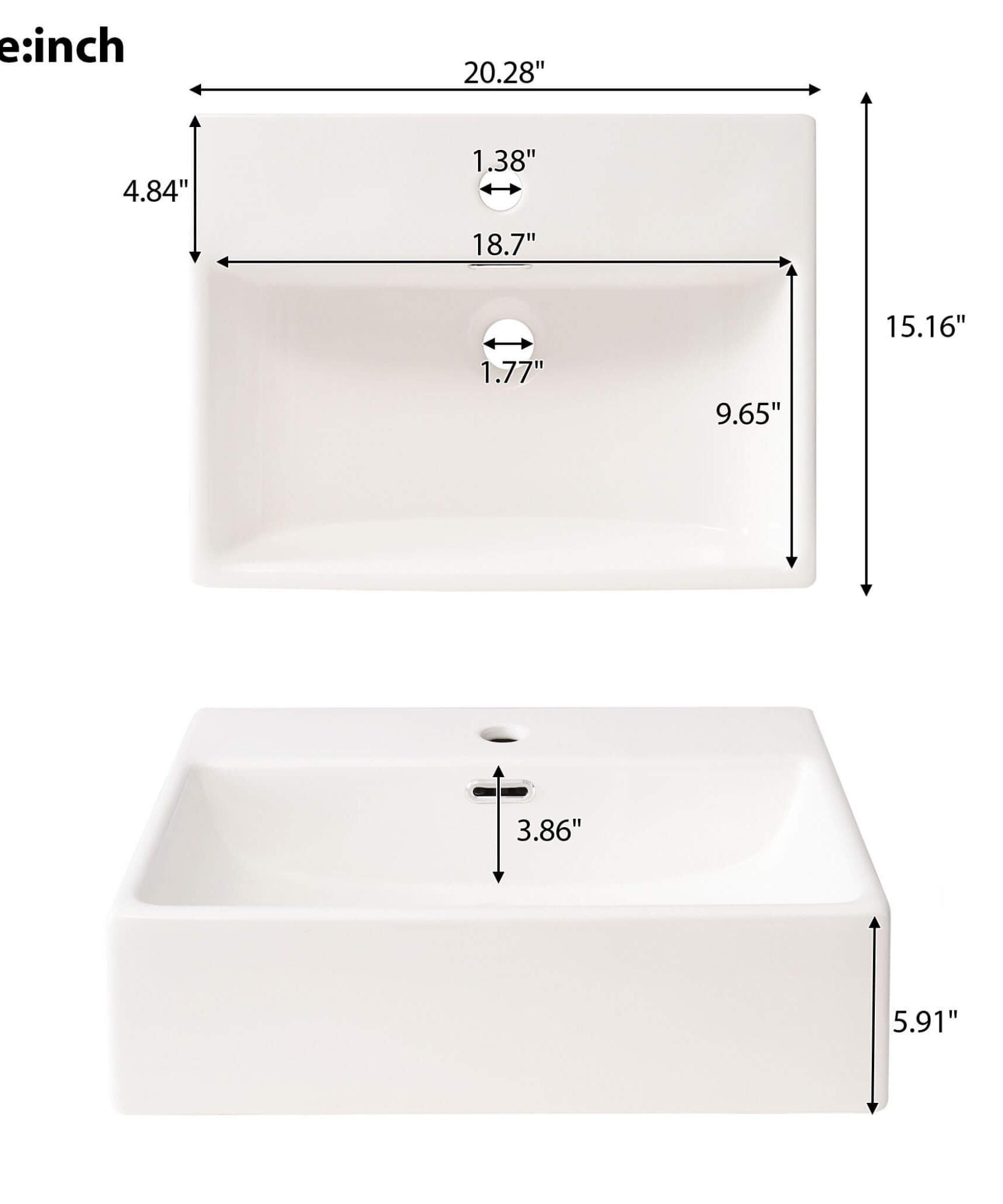 Nuvia 20-Inch Modern Bathroom Vanity With Ceramic Sink And Storage Cabinet (SAK83047)