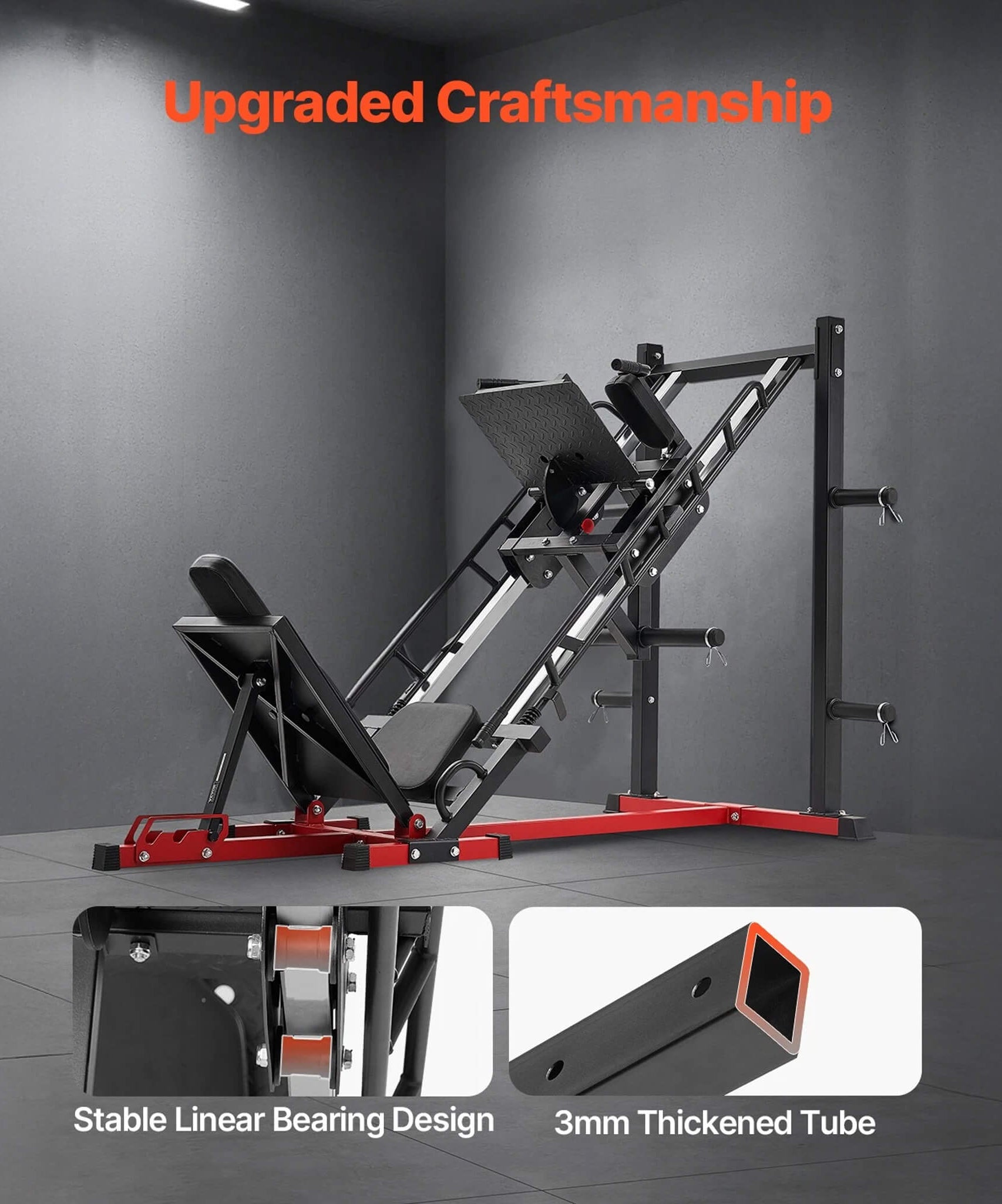 Rovix 2000LBS Adjustable Leg Press And Hack Squat Machine For Home Gym Workouts (SAK53148)