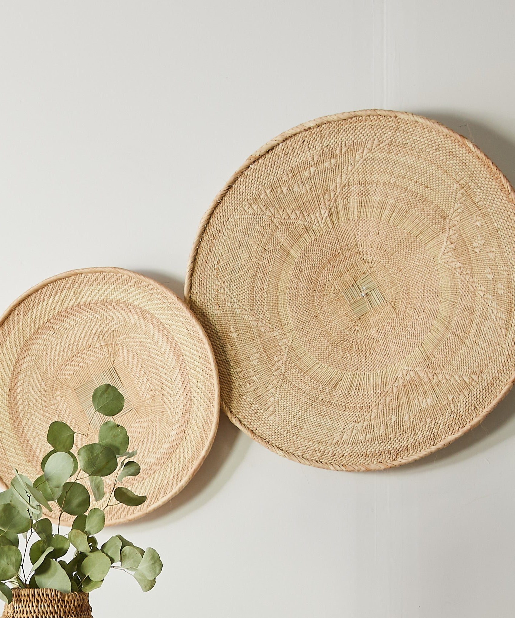 African Wall Basket Decor | Statement Binga Blonde Woven Wall Basket