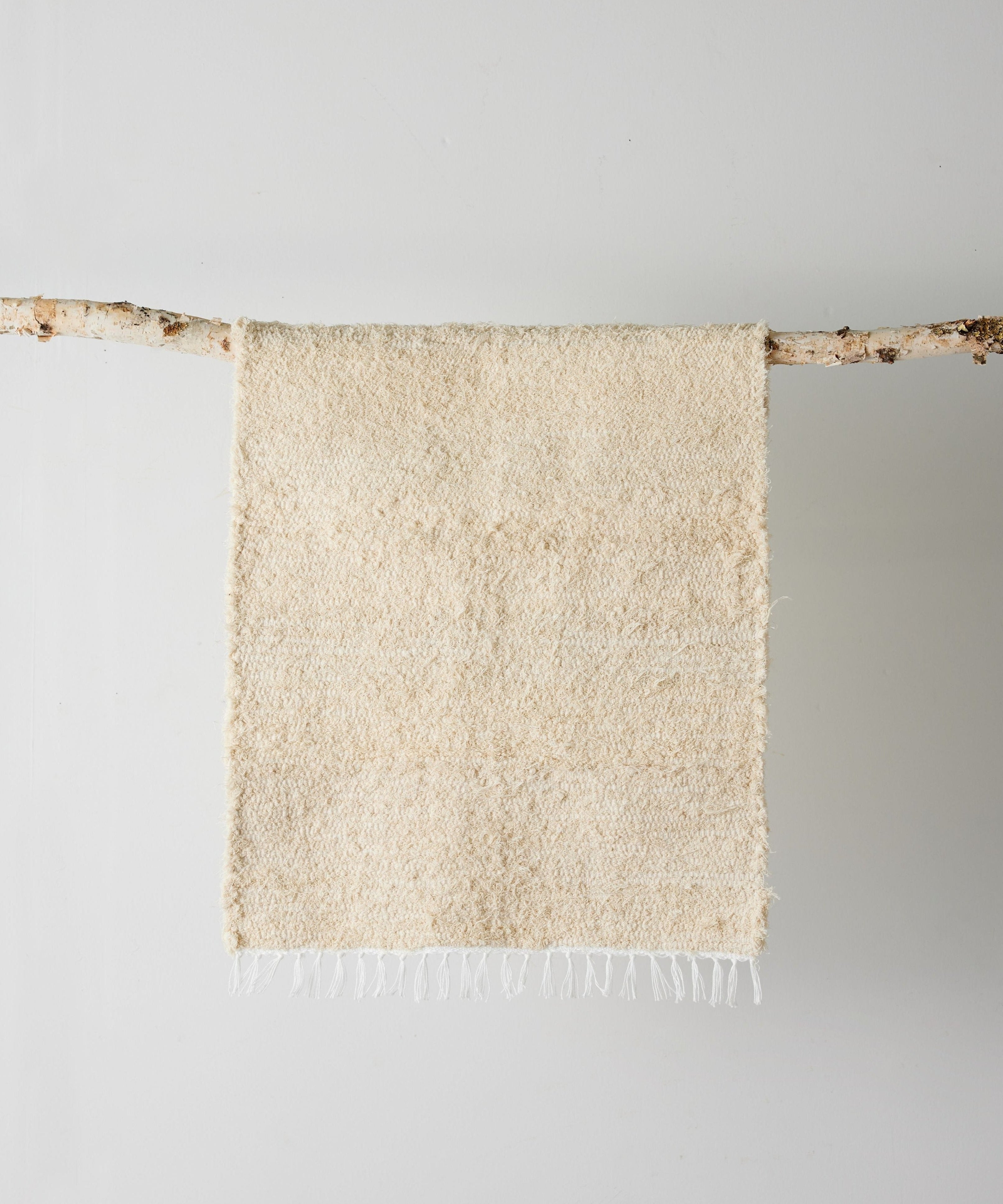 Tabby Cotton Natural Ecru Shag Mat