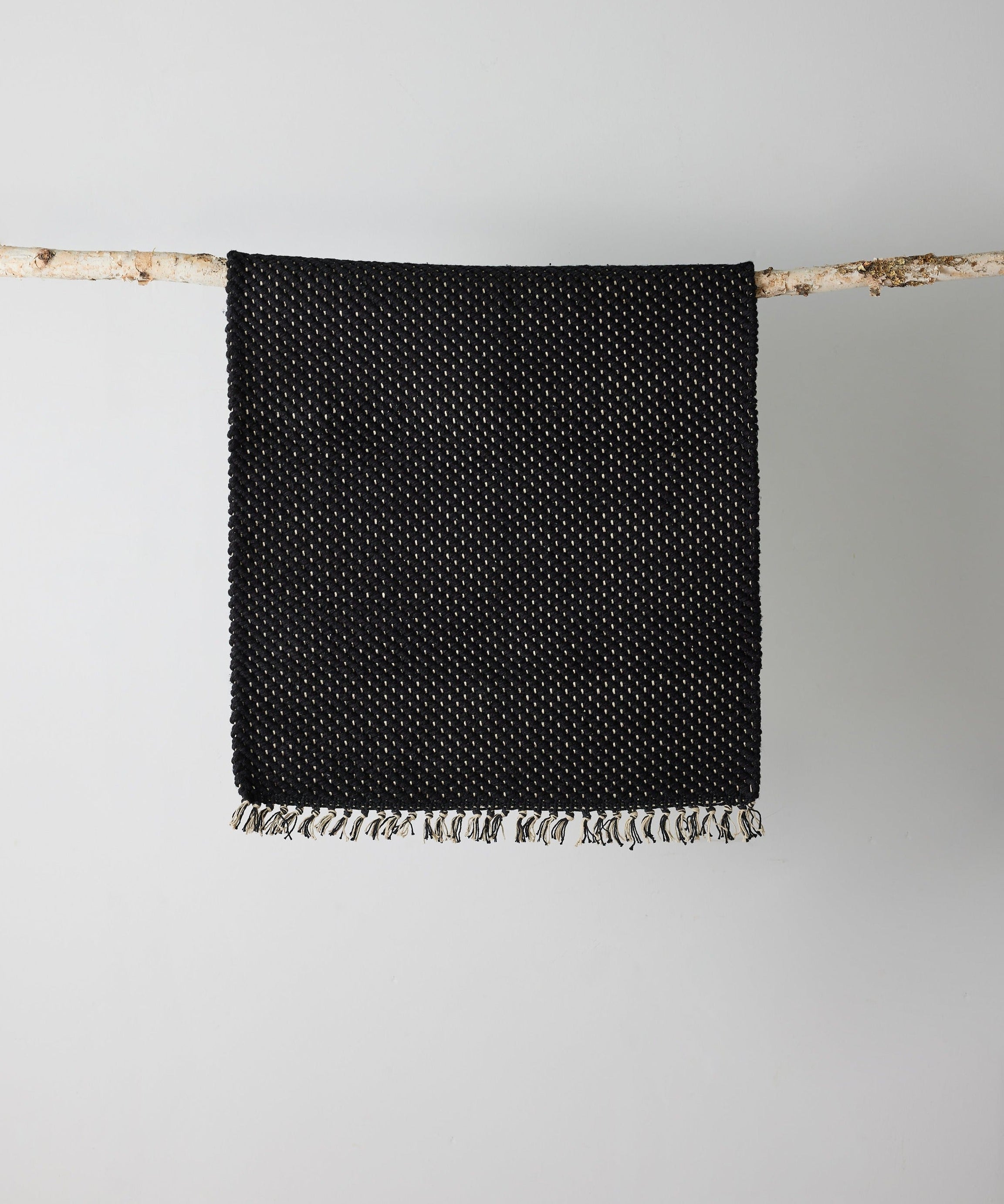 Herringbone Black Cotton Mat