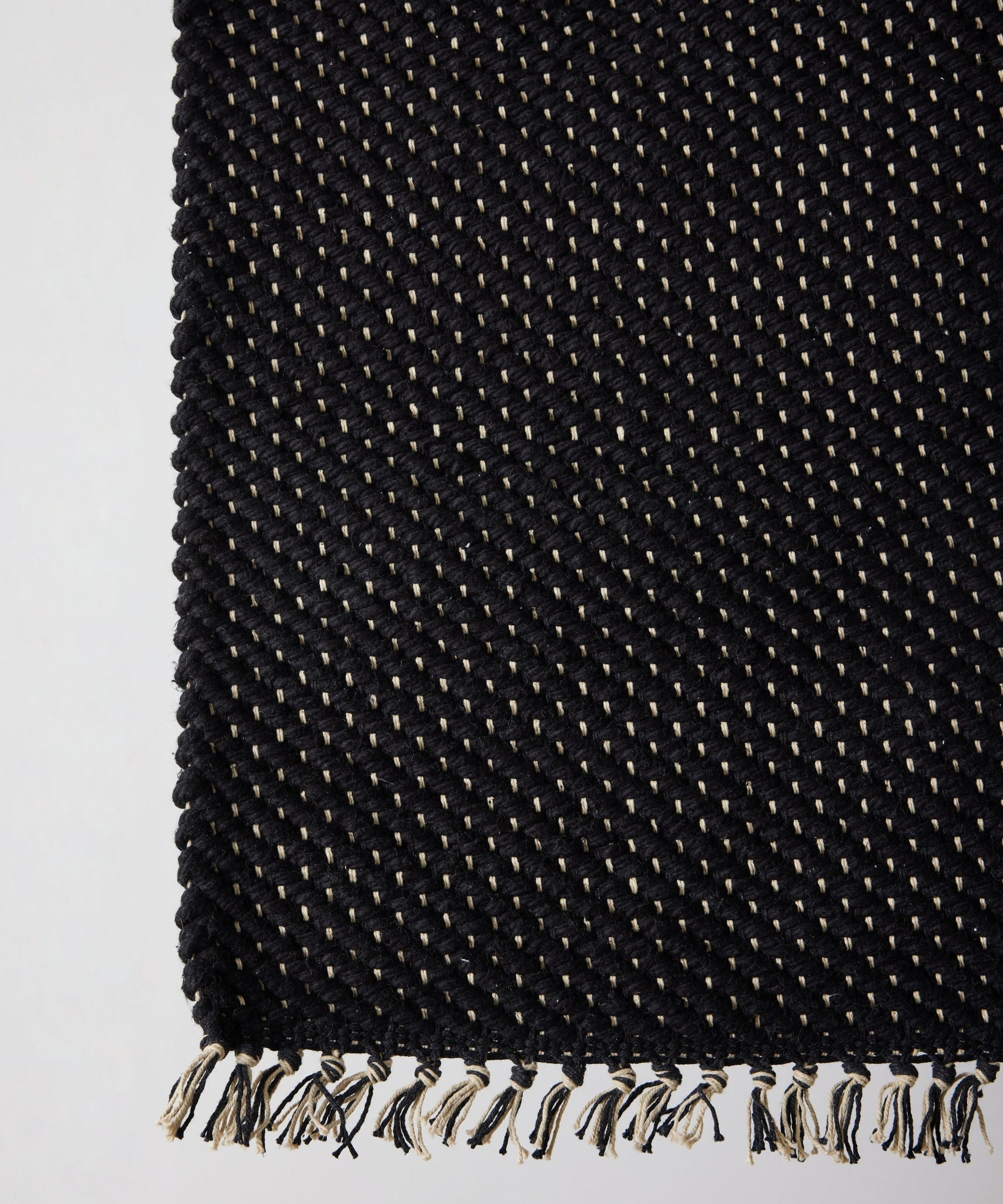 Herringbone Black Cotton Mat
