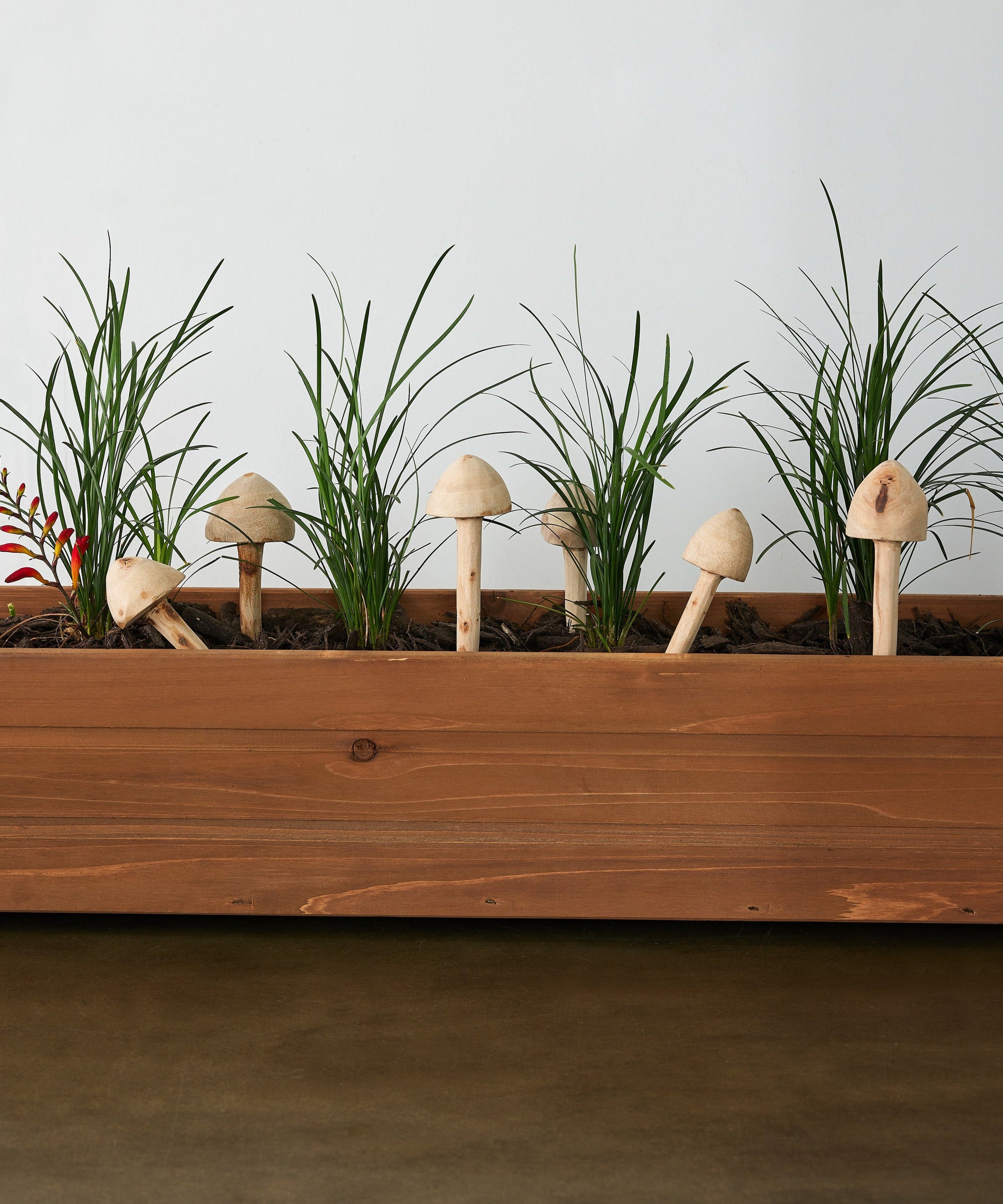 Wooden Mushroom Garden Stick