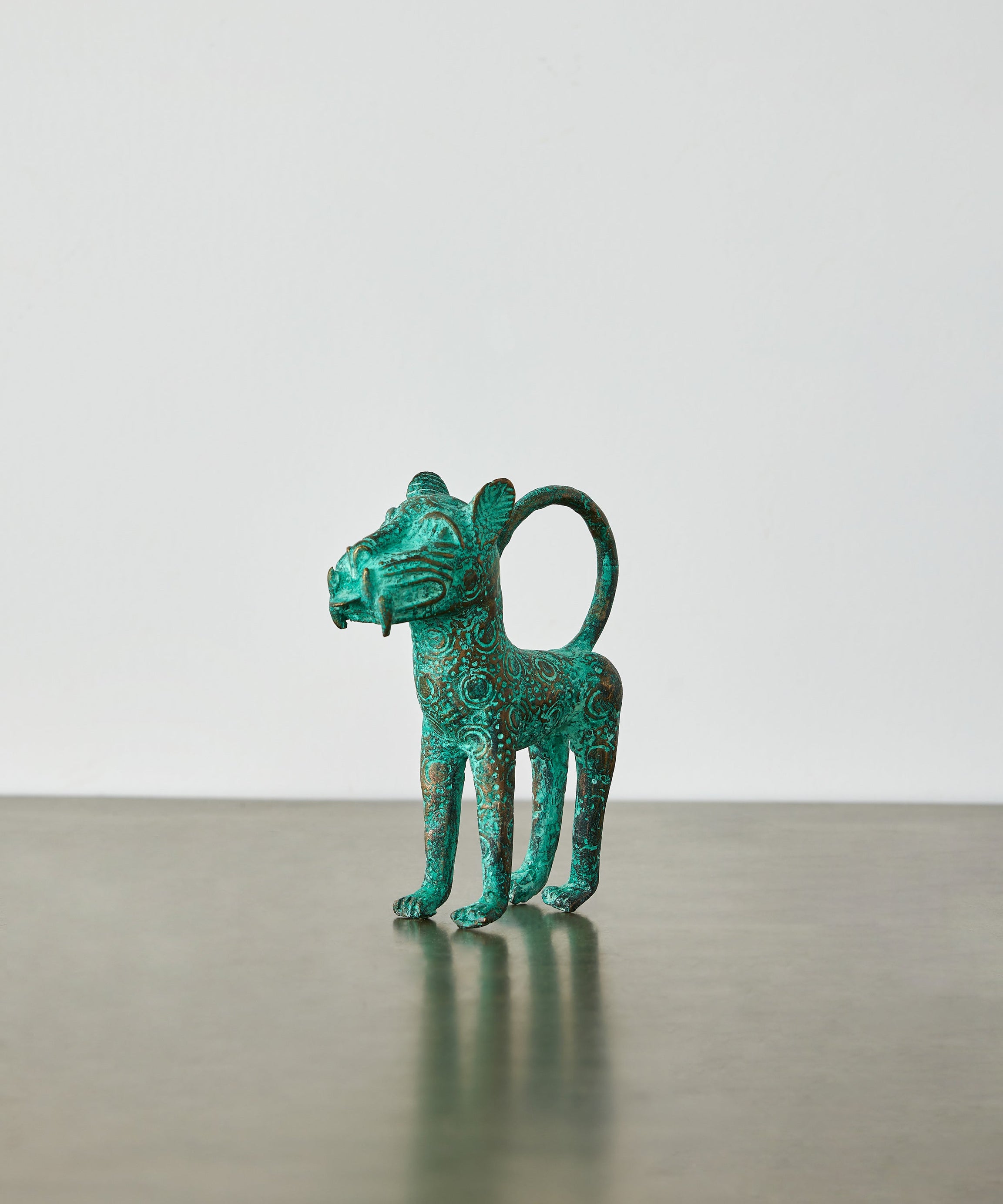 Mini Benin Bronze Metal Leopard Figurine