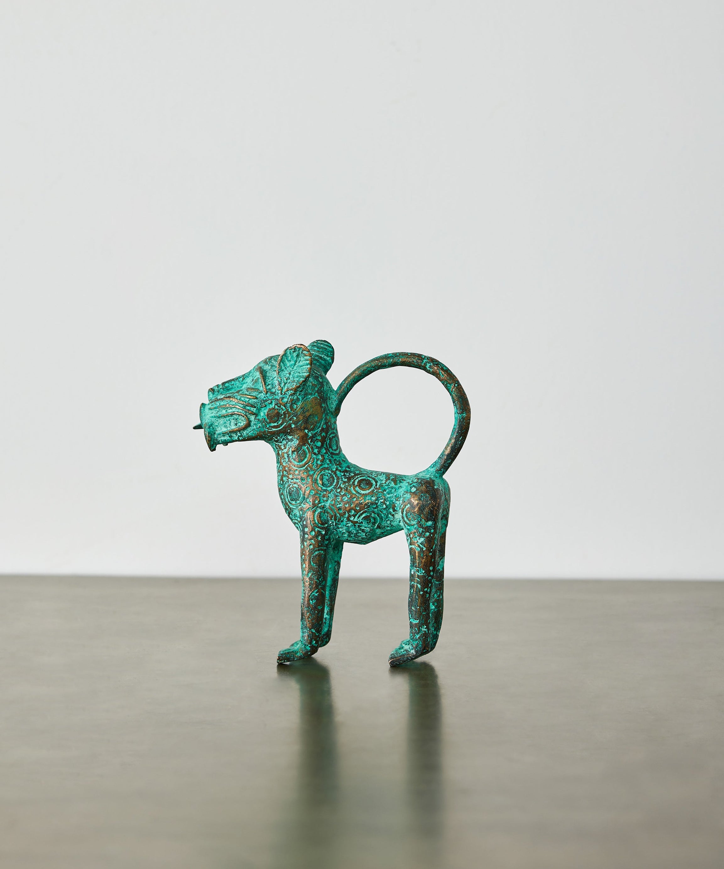 Mini Benin Bronze Metal Leopard Figurine