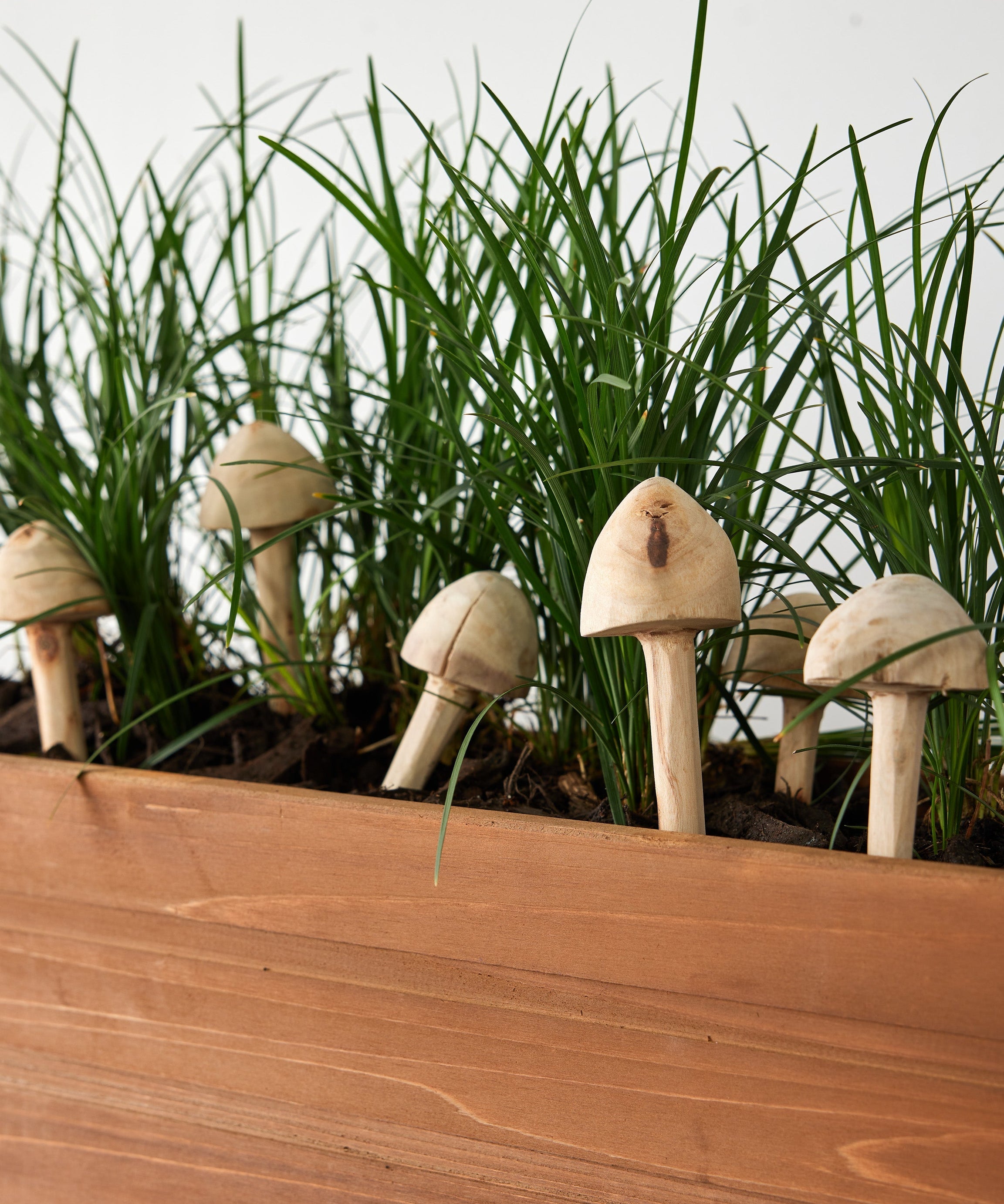 Wooden Mushroom Garden Stick