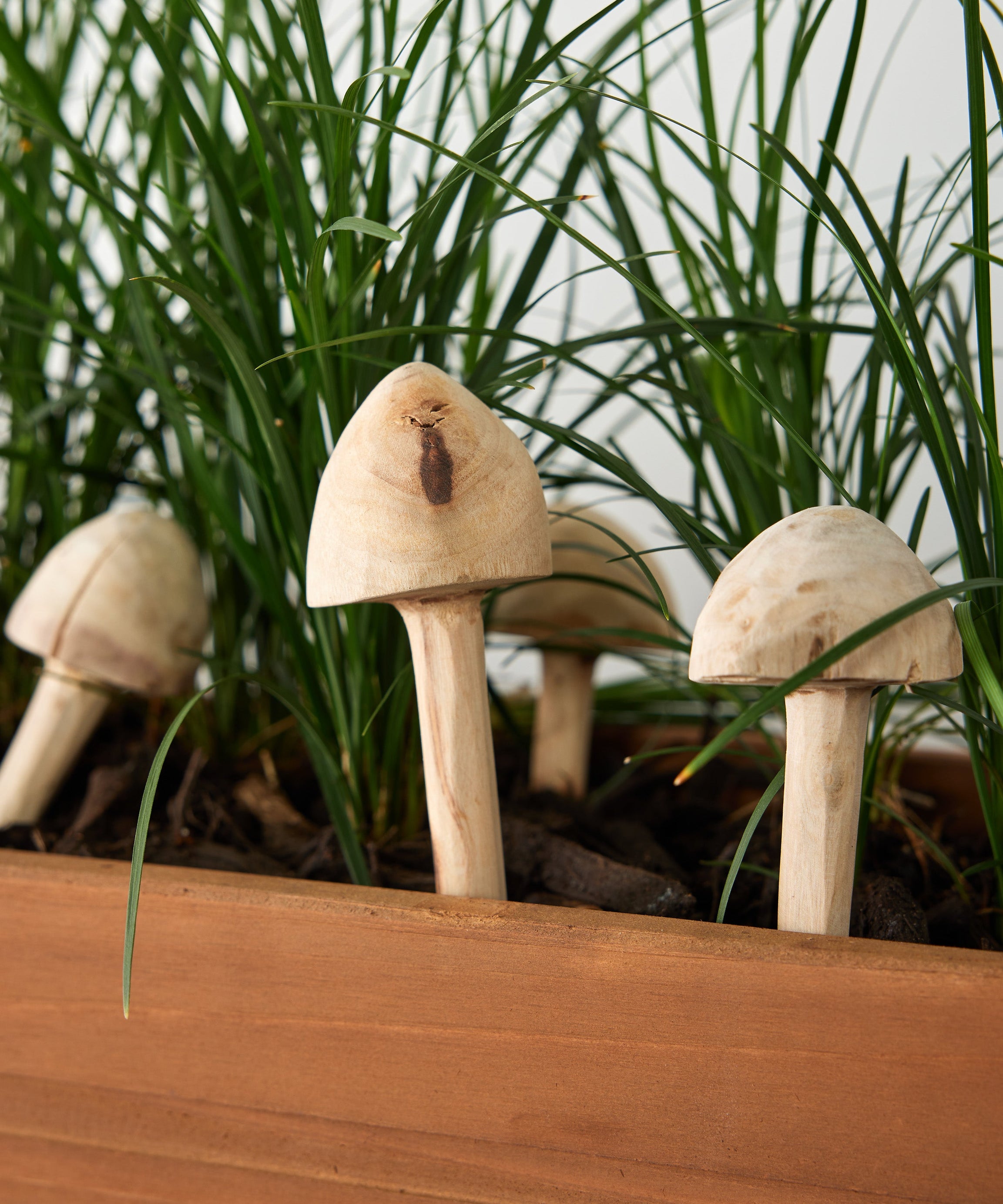 Wooden Mushroom Garden Stick