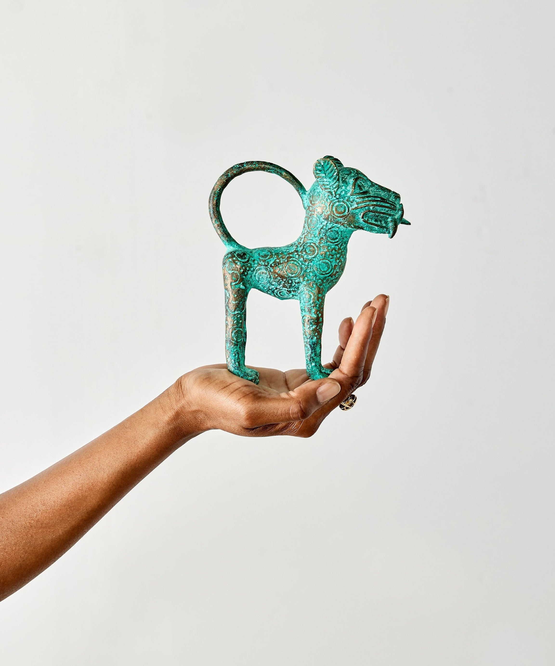 Mini Benin Bronze Metal Leopard Figurine