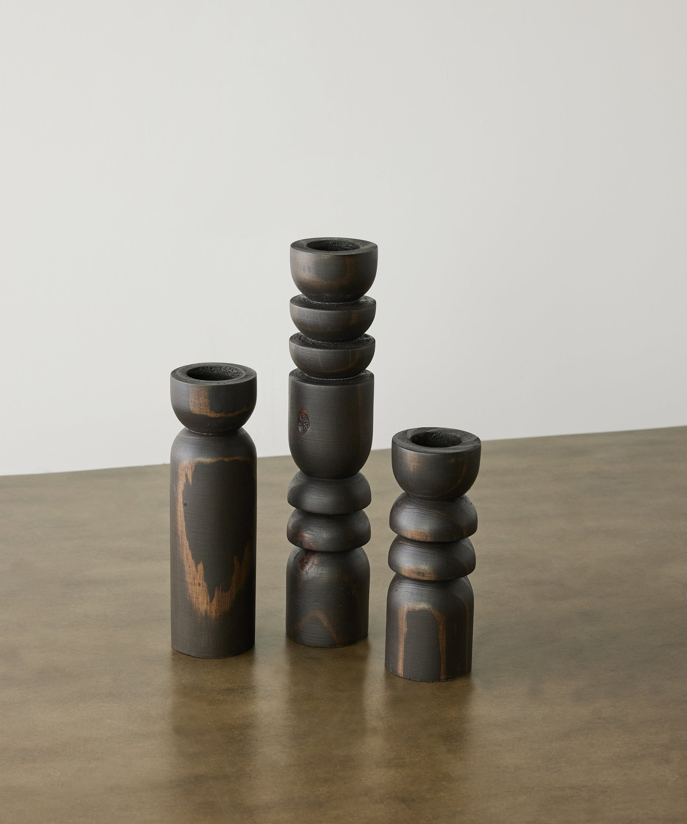 Abstract Wooden Tealight Totem Candle Holder