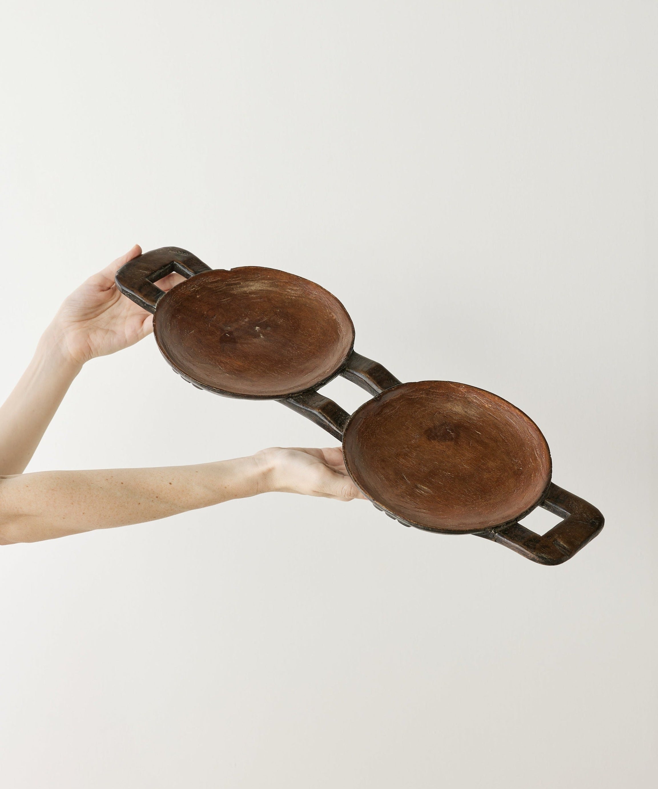 Bamenda Duo Circular Wooden Serving Tray