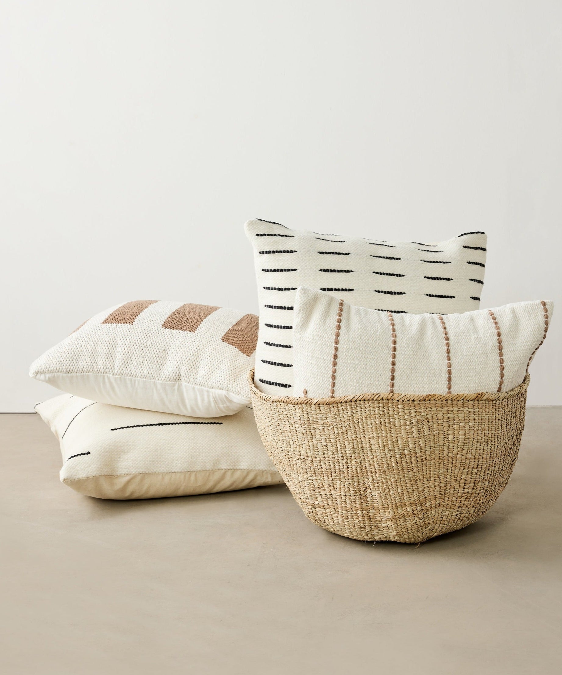 Zanzibar Hand-Loomed Wool Throw Pillow